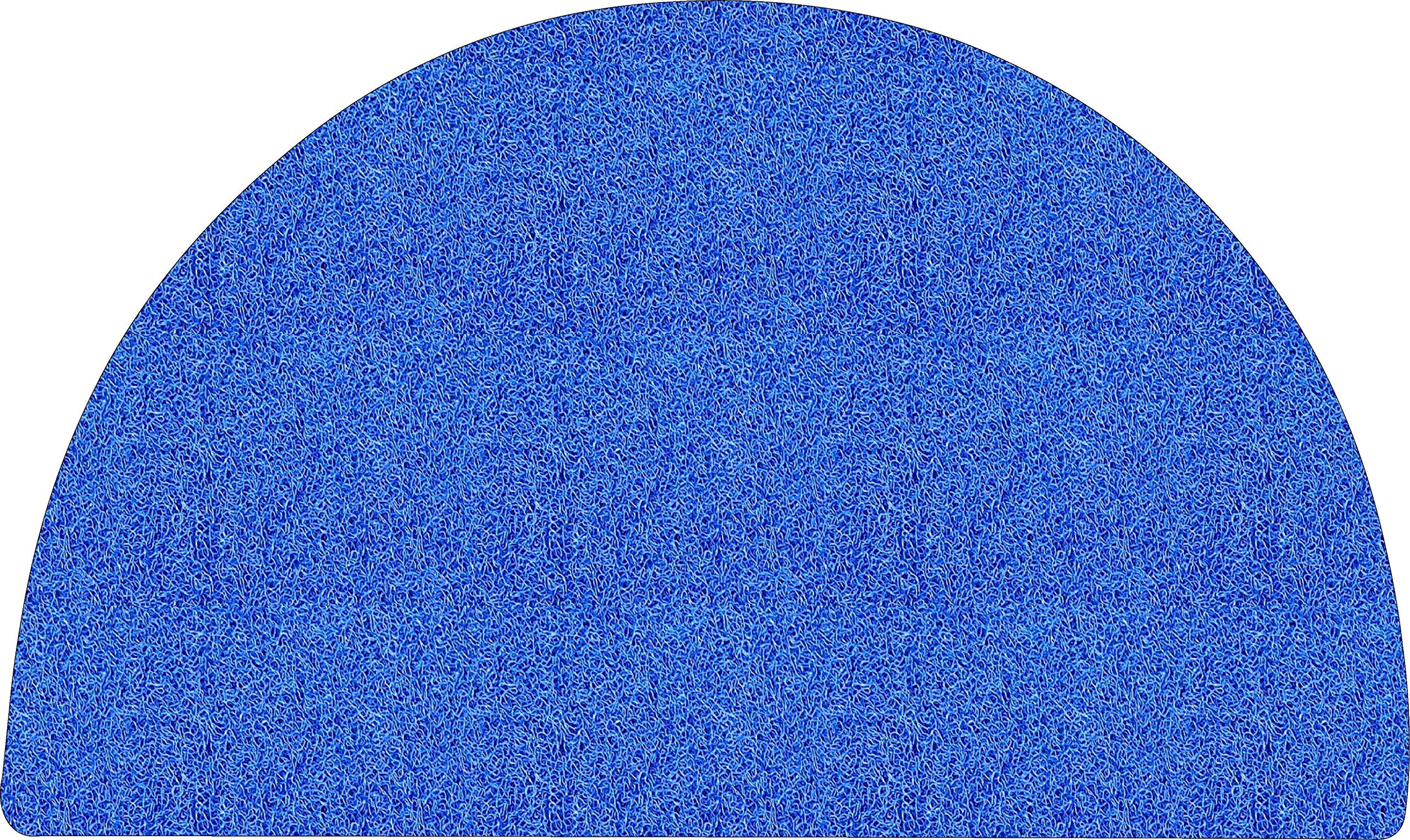 Nicoman Easy-Clean & Dirt-Trapper Barrier Half Circle Moon Doormat｜Non-Shedding & Jet-Washable Outdoor Spaghetti Doormats (Blue, 70x44cm)