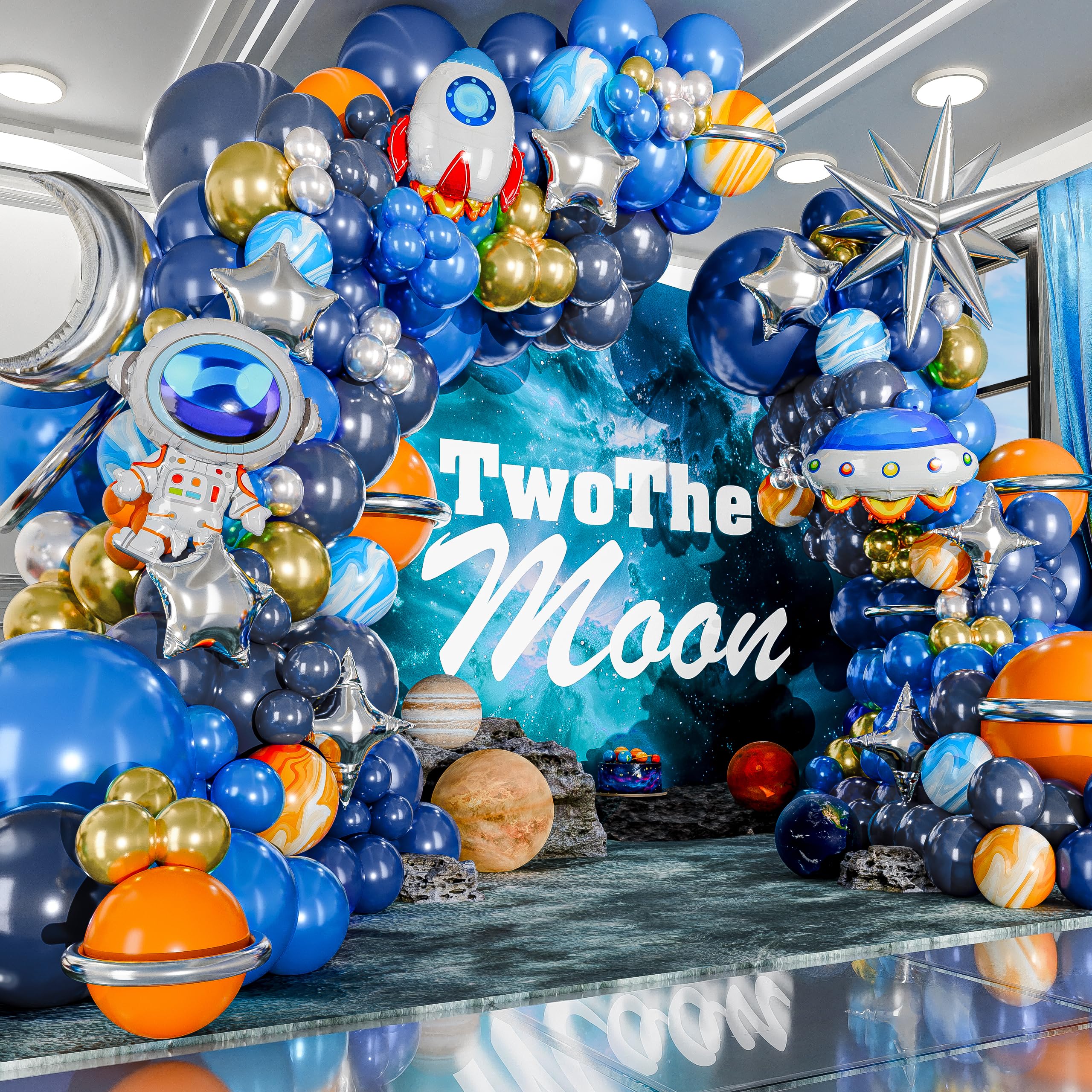 Space Orange Balloon Arch Kit — view 5