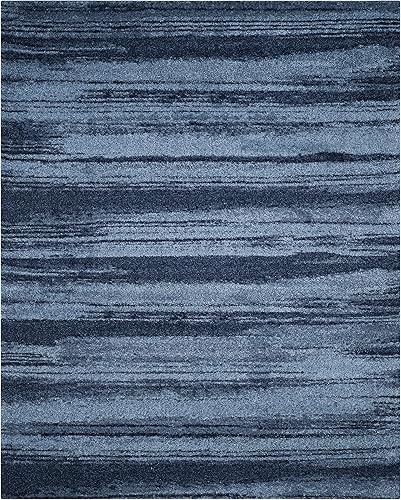 Miniatura 17 de SAFAVIEH Retro Collection RET2693 - Alfombra moderna abstracta que no desprende pelusa, para sala de estar, dormitorio, 4 pies Azul claro/ azul,gris