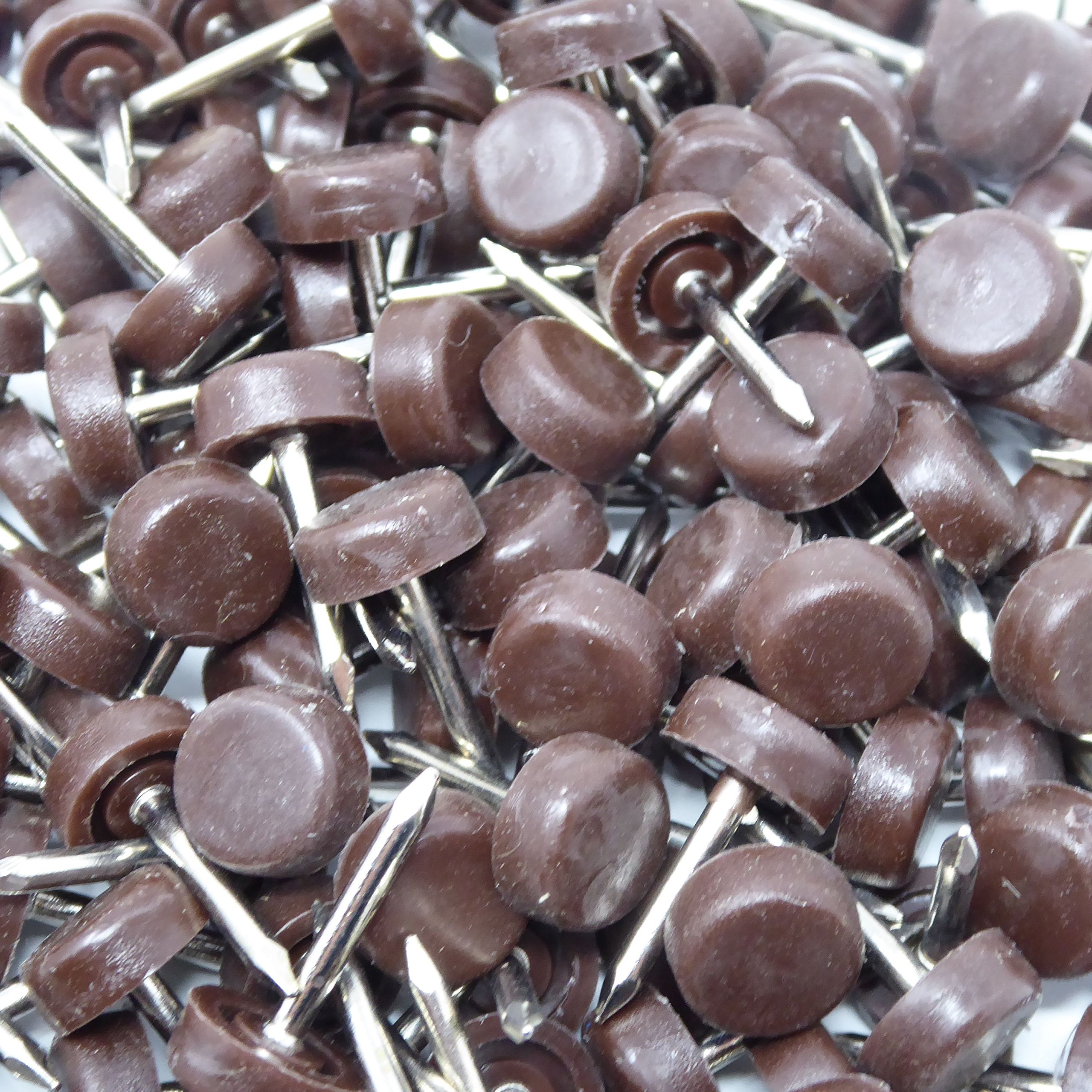 Adsamm® / 100 x Glides in plastic with nail, Brown, diameter 10 mm - Image 2