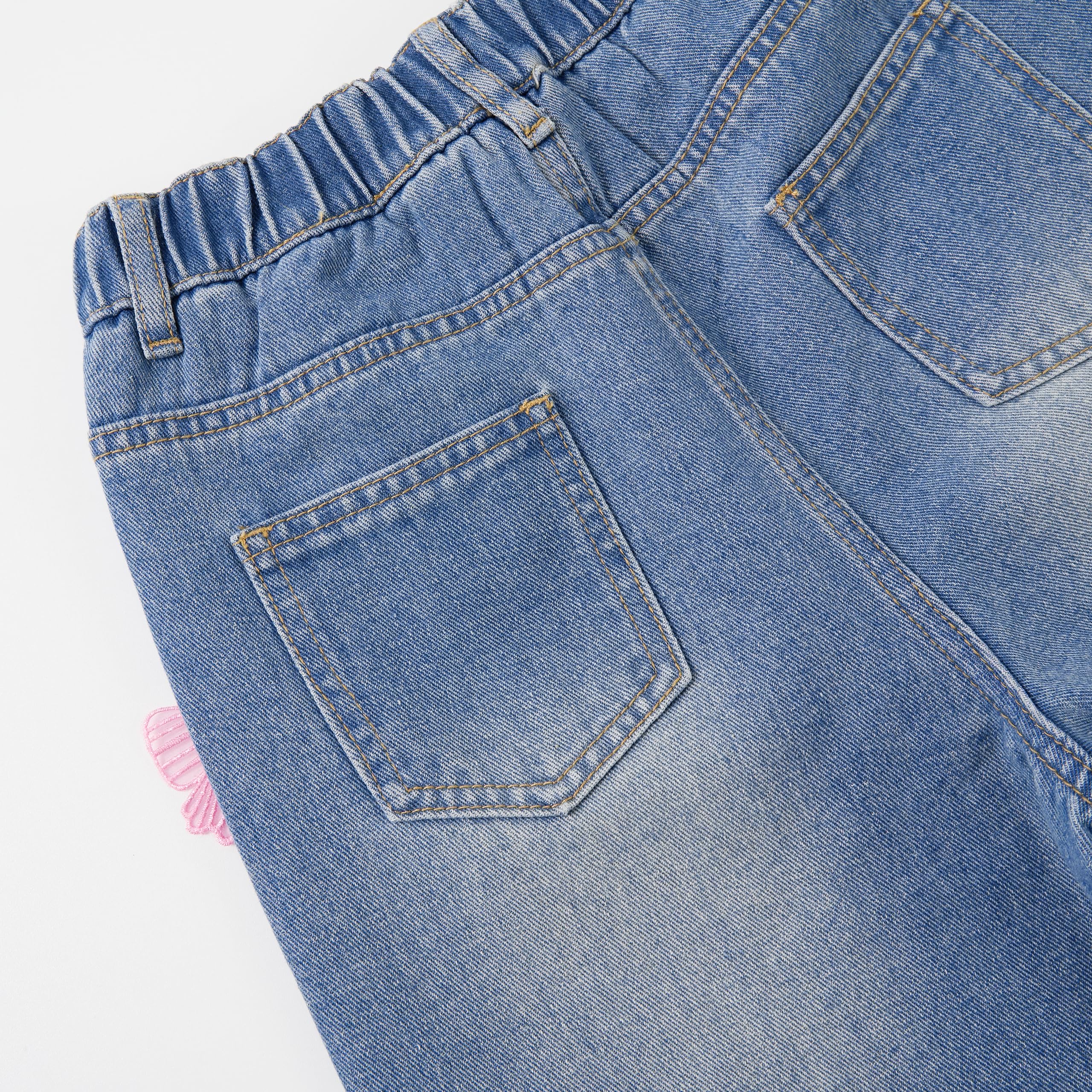 Rolanko Girls Jeans Denim Elastic Wasit Wide Leg Baggy Pants Kids Clothes 4-14 Years