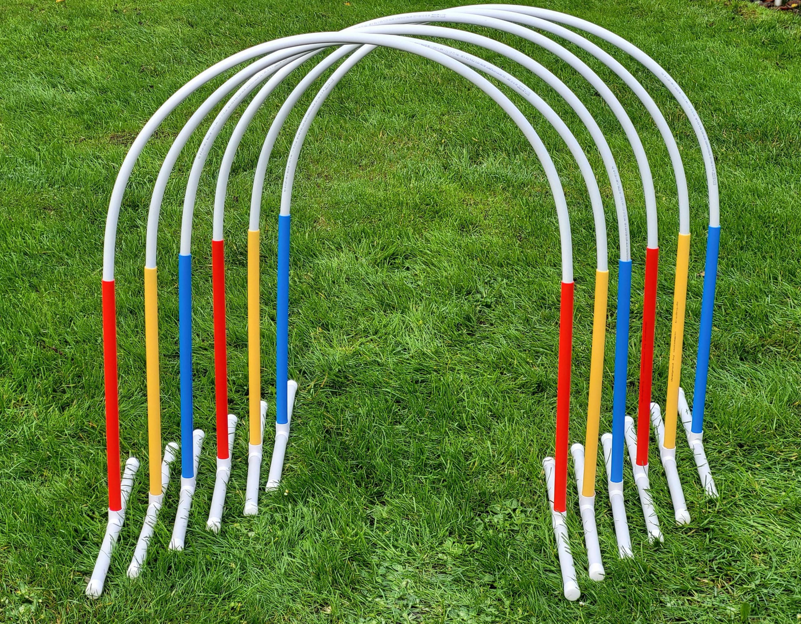 Generisch 6 arcs Hoopers avec support (rouge, jaune, bleu), Fun-Hoopers