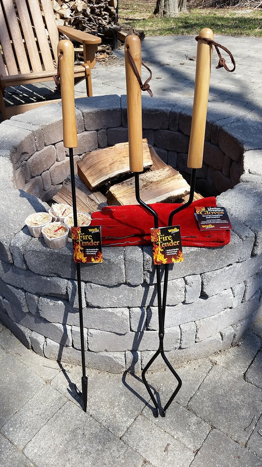 Hottest Sale EXCURSIONS Journey To Health Fireplace Fire Pit Campfire Tool Gift Set – Firetender Tongs Poker Gloves and Firestarters