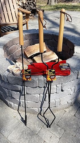 Miniatura 7 de Set de regalo de herramientas para fogata para chimenea - Pinzas de fuego, guantes de póquer y fuegos