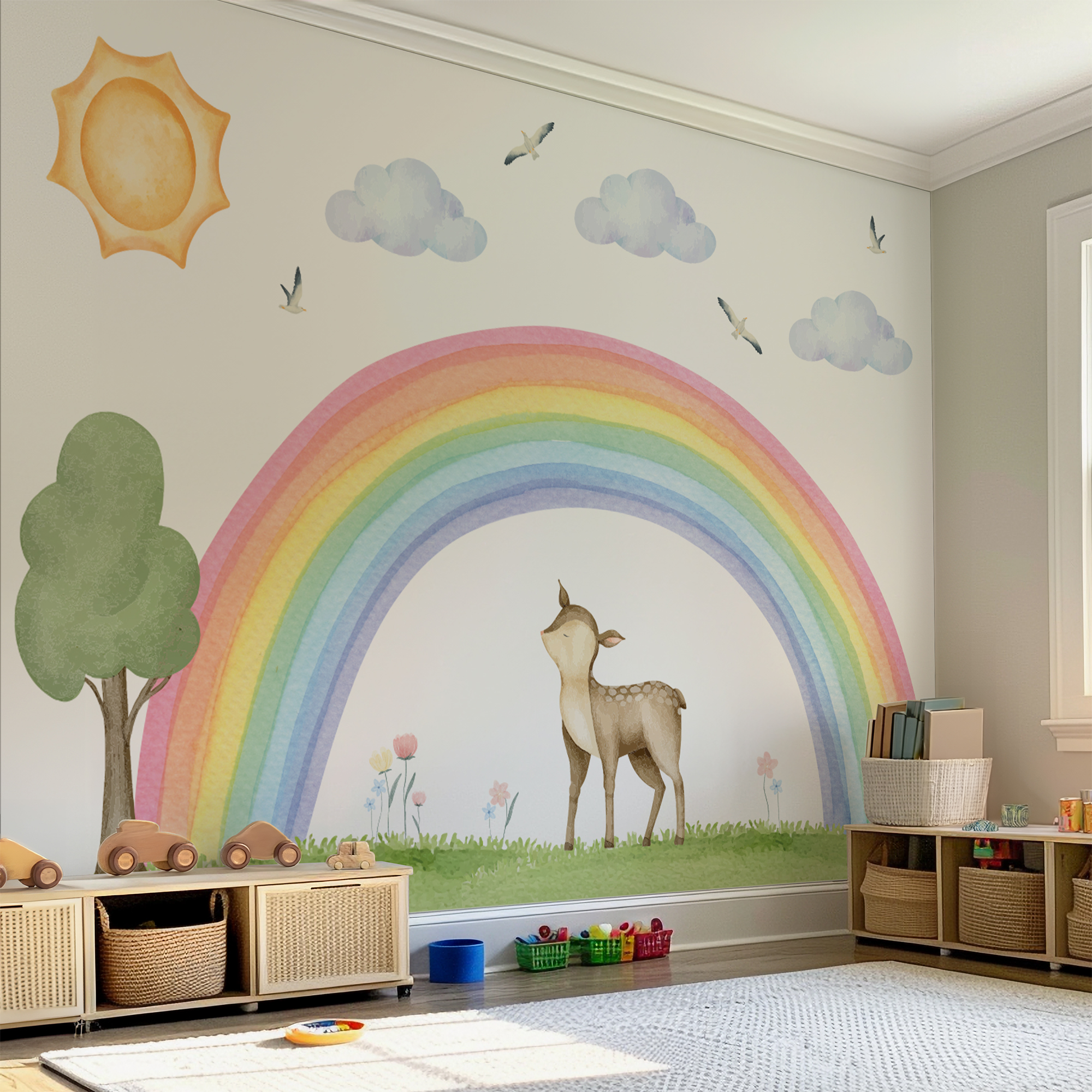 Vinilo Decorativo Boho Rainbow Pastel Grande 100x176 in miniatura 7