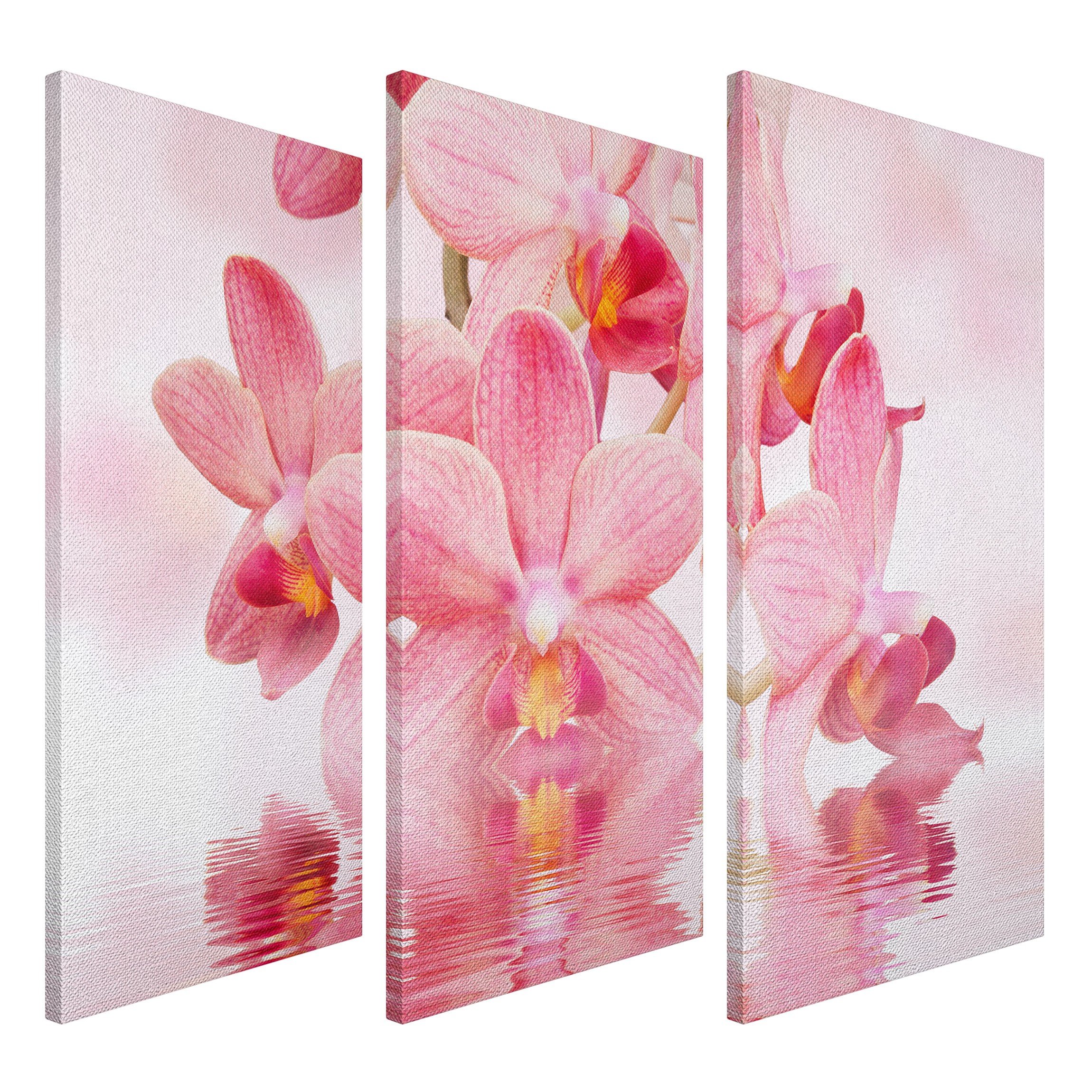 PPS. Imaging Canvas Art Pink Orchid on water Triptych, canvas pictures, canvas wall art, canvas art print, canvas print, canvas prints, wall art, Dimensions: 80cm x 120cm