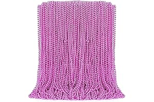 100PCS Mardi Gras Beads Necklaces for Breast Cancer Awareness