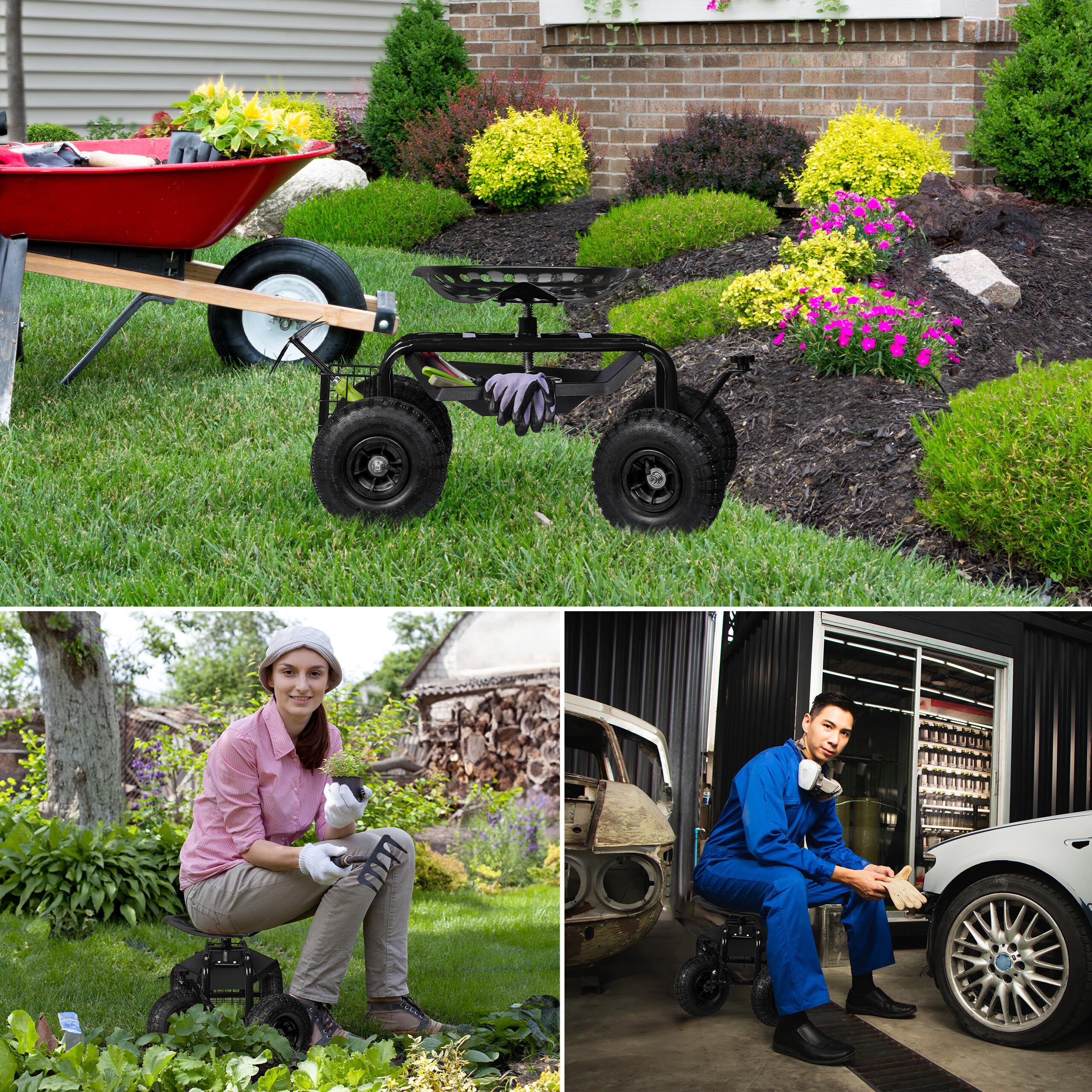Hoge kruk op wielen - Tuinstoelen kopen? | Korting tot 12 Hoge kruk op wielen - Tuinstoelen kopen? | Korting tot 12