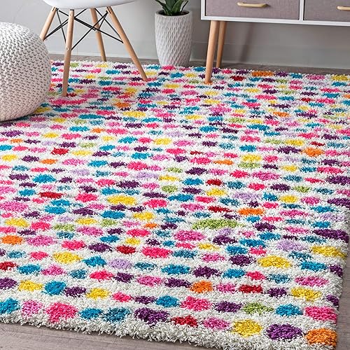 nuLOOM Allard - Alfombra de pelo largo a rayas 4 x 6 pies multicolor