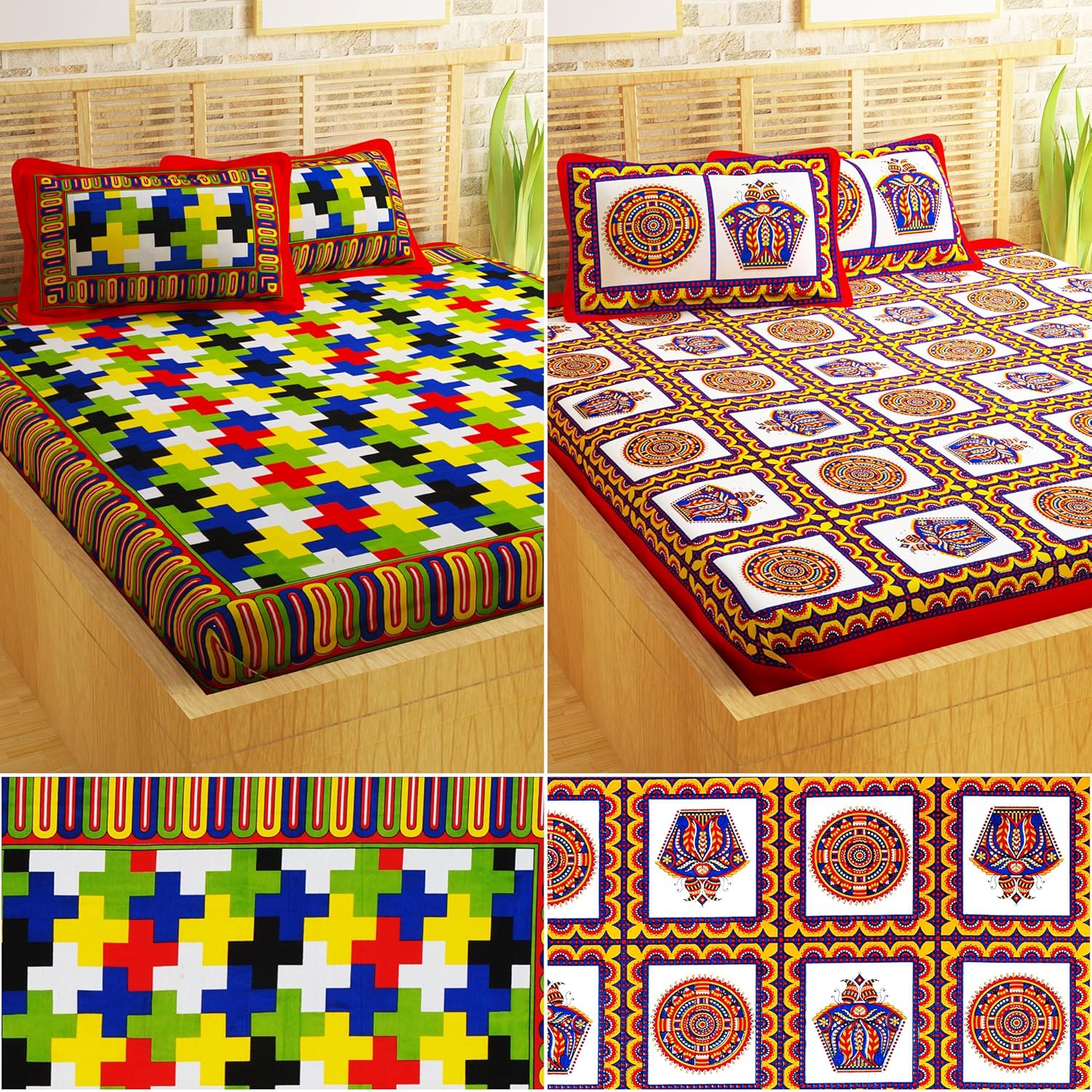 Buy StoryHome 120 TC Pearl Premium Collection Soft Cotton Bed Sheets