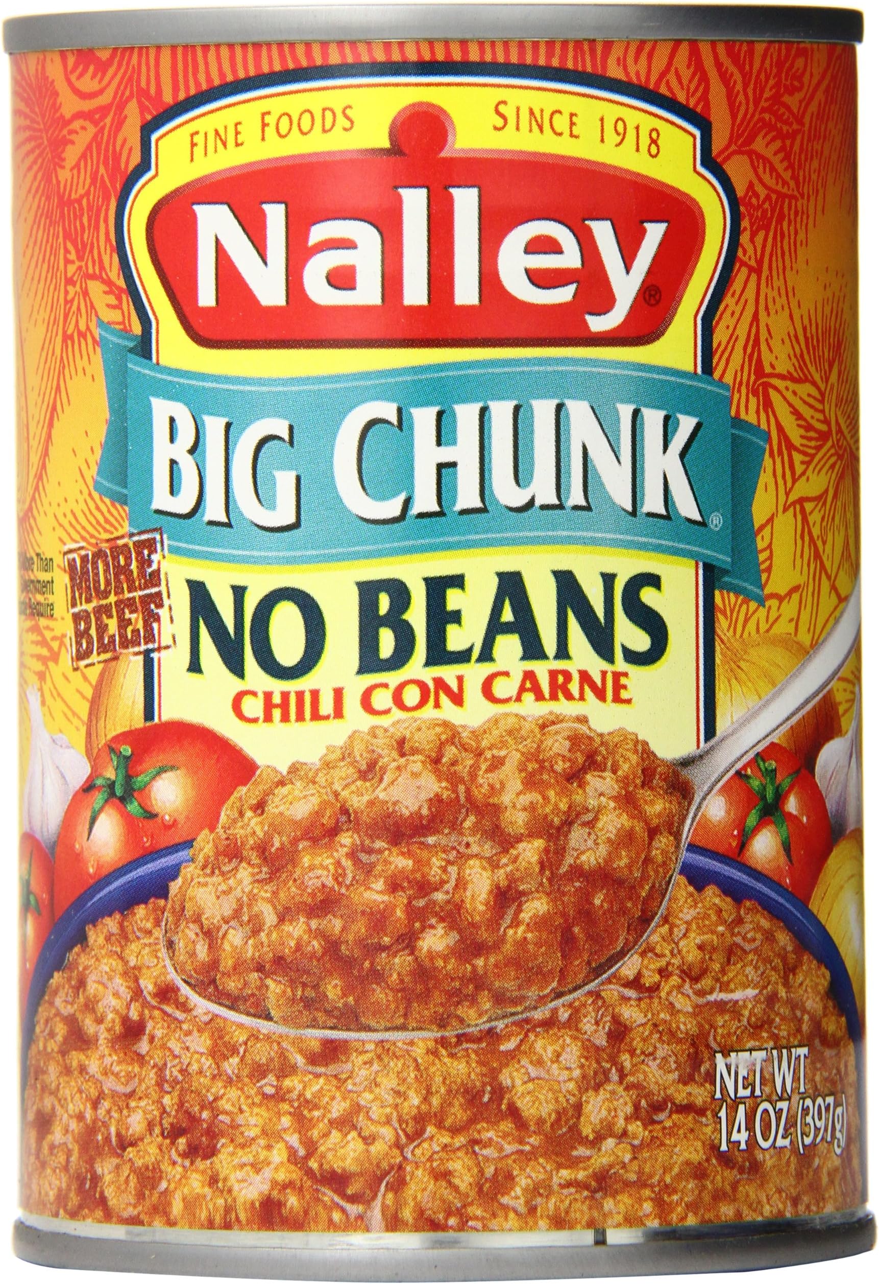 Nalley Chili Con Carne, No Beans, 14 Ounce (Pack of 12)