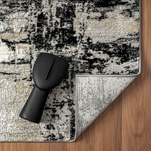 Miniatura 9 de LUXE WEAVERS Camellia Collection 1660 - Alfombra abstracta envejecida gris de 5 x 7 pulgadas