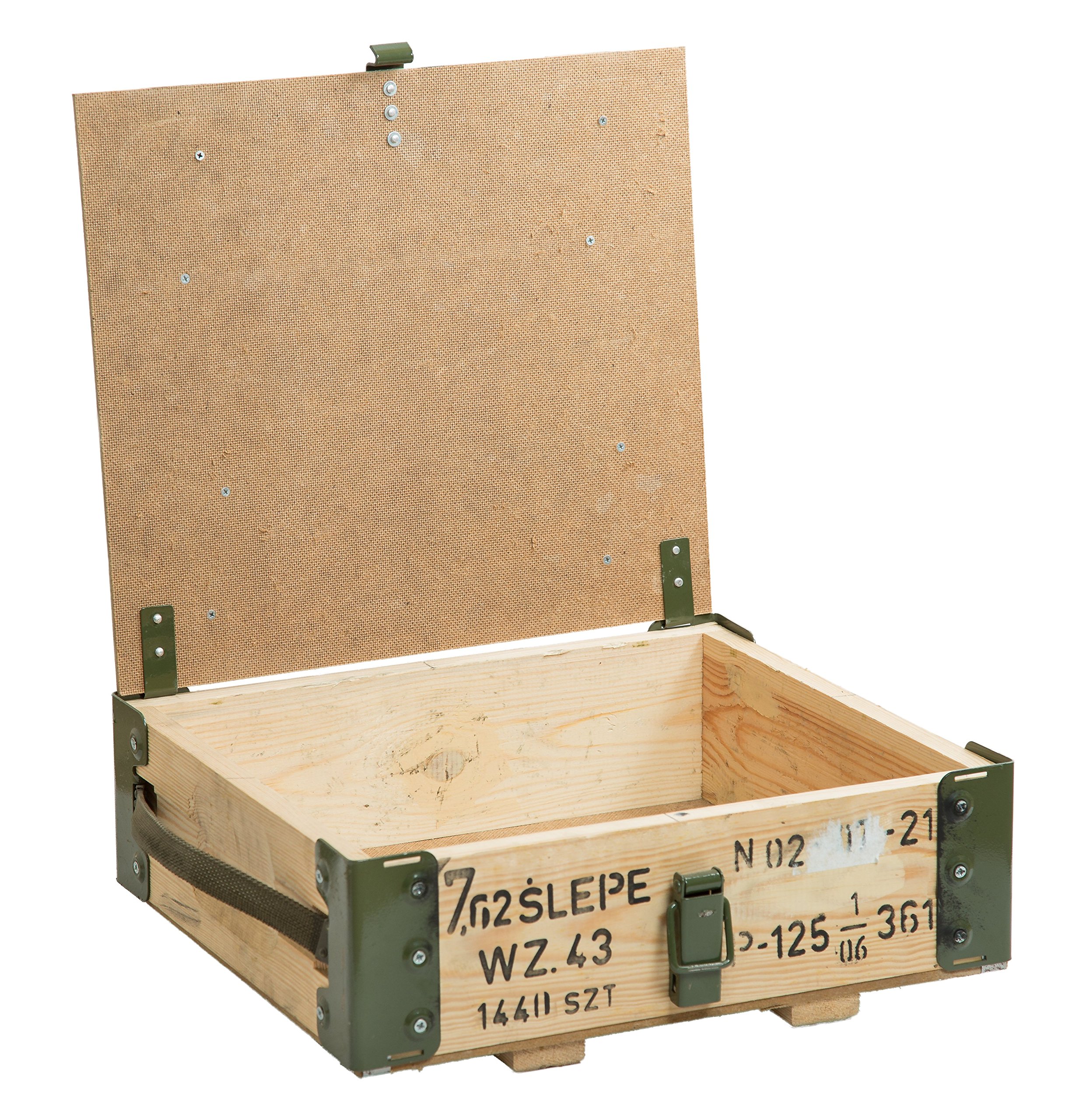 Caja de Munición 7.62slepe - Almacenamiento Militar (47x35x15cm) - Cajón de Madera Estilo Vintage Shabby