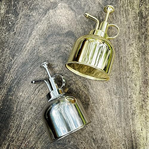 Miniatura 9 de Regadera de acero inoxidable para plantas de interior, suculentas, bonsái, jardín, pulverizador, herramientas modernas de jardín, 10 onzas (oro rosa)