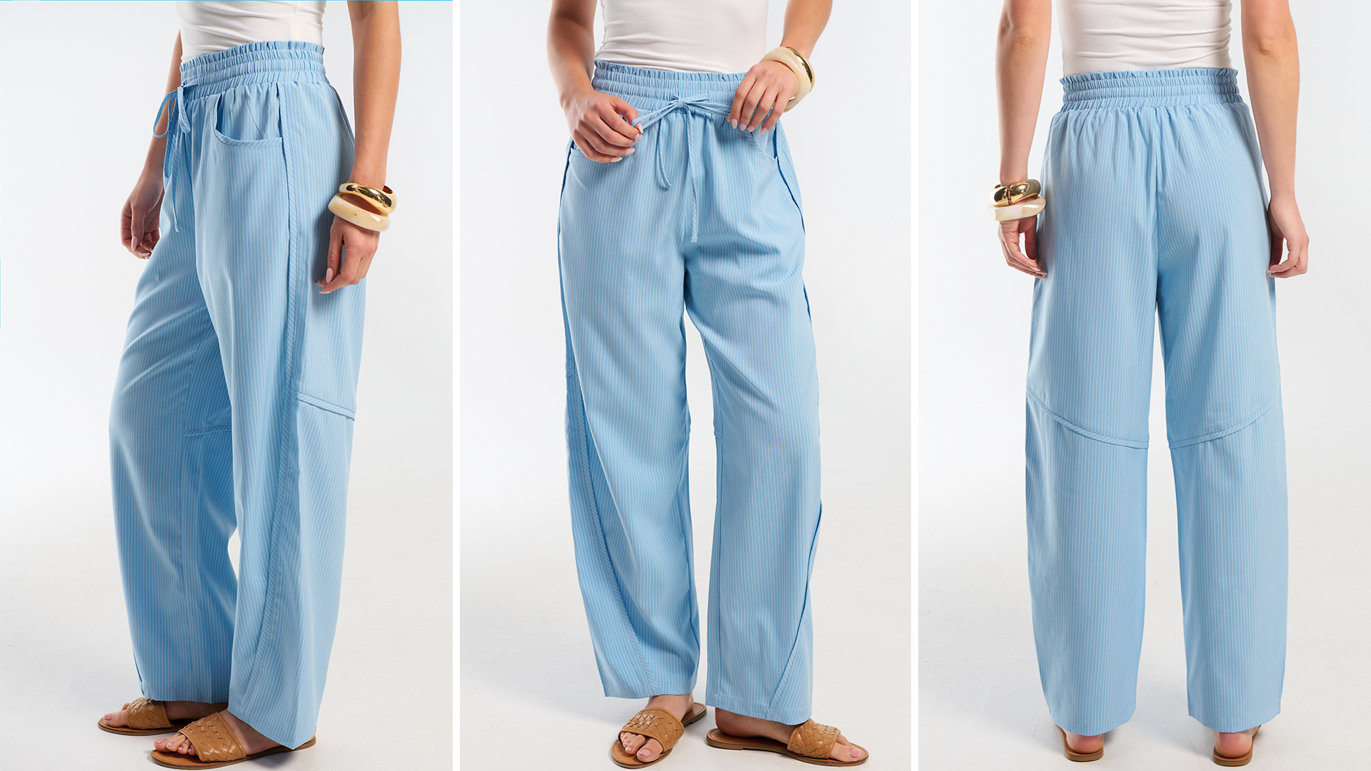 ANRABESS Womens Striped Barrel Casual Pants 2026 Trendy Summer