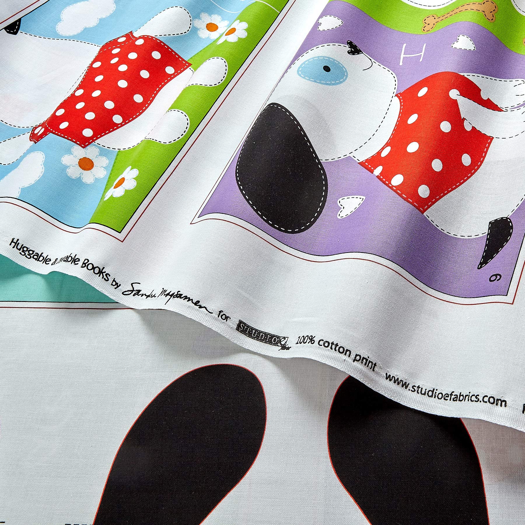 Studio E Huggable & Loveable I Ruff You Soft Book Panel, Fabric by the Yard - Image 3