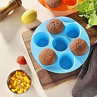 Vista 5 de 2 Pack Silicone Egg Bite Molds, Food Grade 7-Cups Air Fryer Muffin Pan for Baking Mini Muffins, Egg Bite, Tart, Mini Cupcake and Quiche, Nonstick