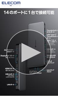 Amazon.co.jp: エレコム ドッキングステーション 14in1 4画面