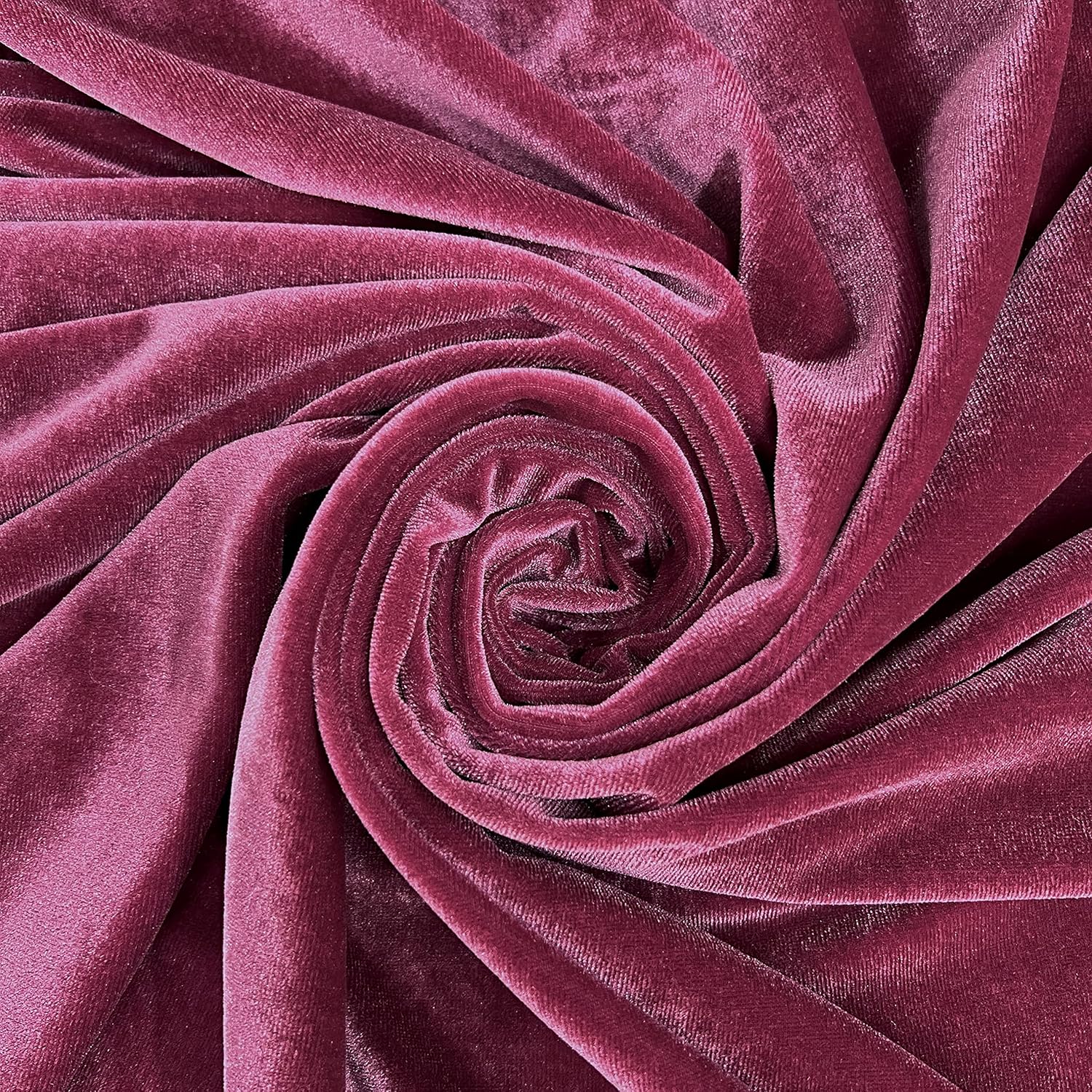 Princess Dark Rouge Polyester Spandex Stretch Velvet Fabric by The Yard for Ribbons, Headwraps, Clothes, Costumes, Crafts - 10001