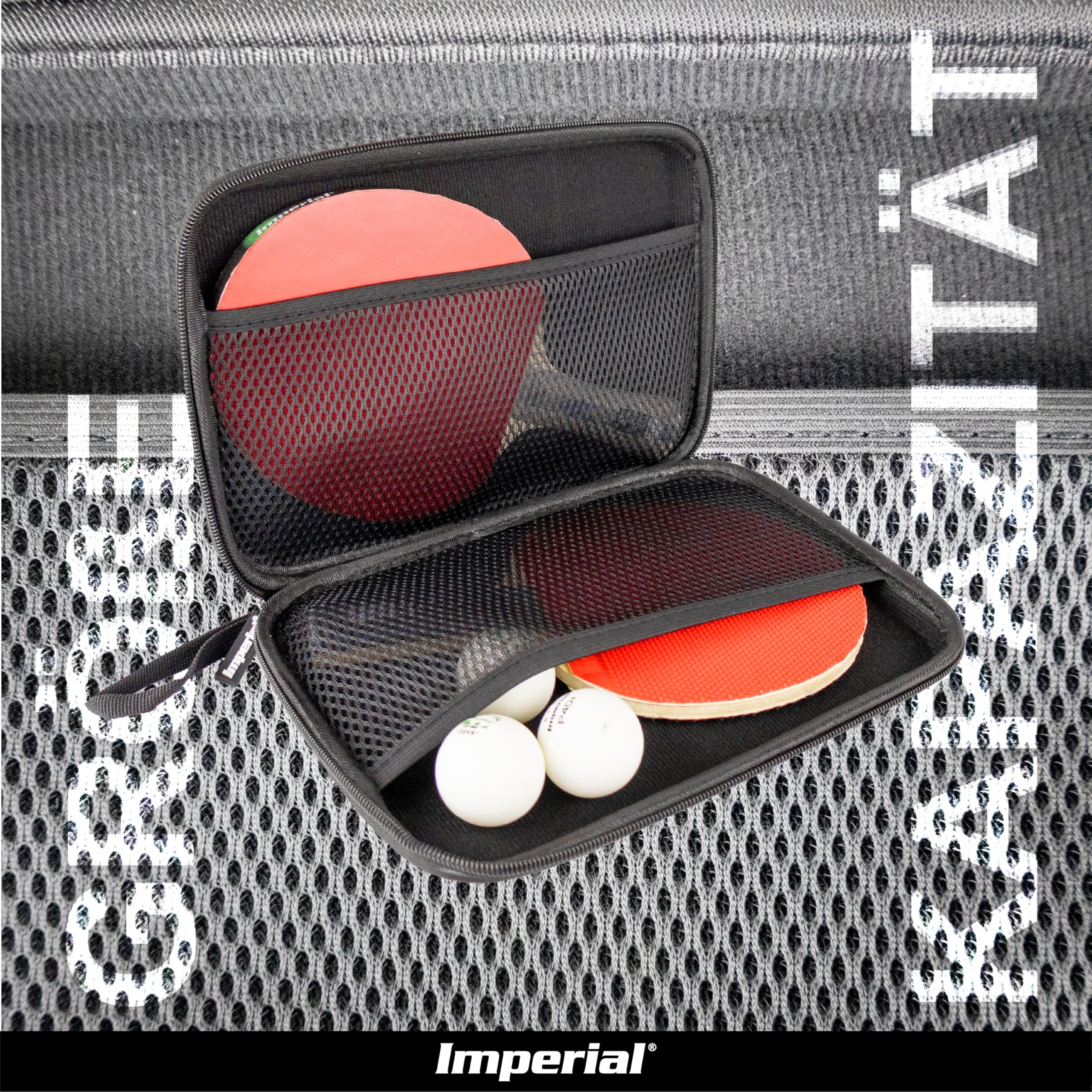 Imperial Hardcase Mallette de Tennis de Table | Argent | Aspect Carbone | Espace pour Deux Raquettes et Accessoires | Résistant aux Chocs et aux Rayures