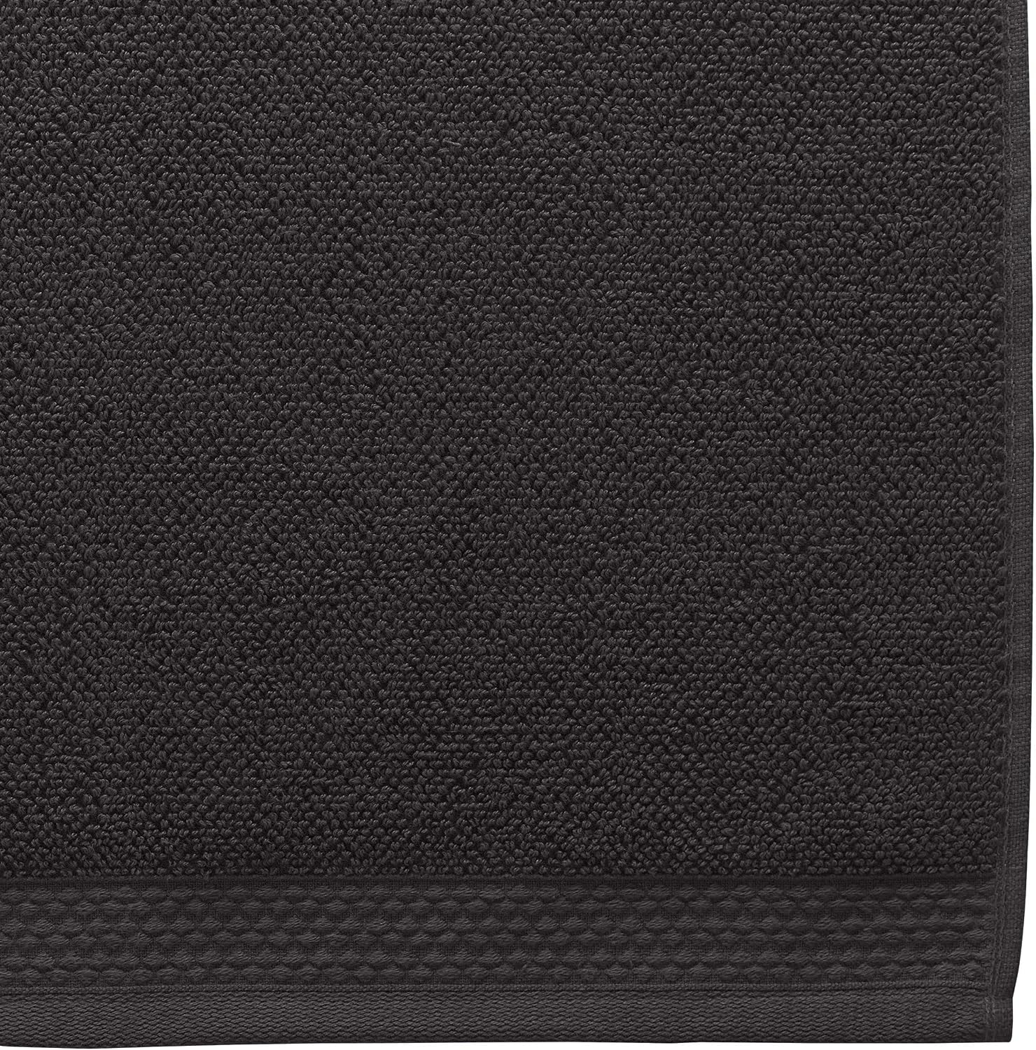 Amazon Brand – Rivet Popcorn Texture Organic Cotton Hand Towels, Set of 2, Graphite