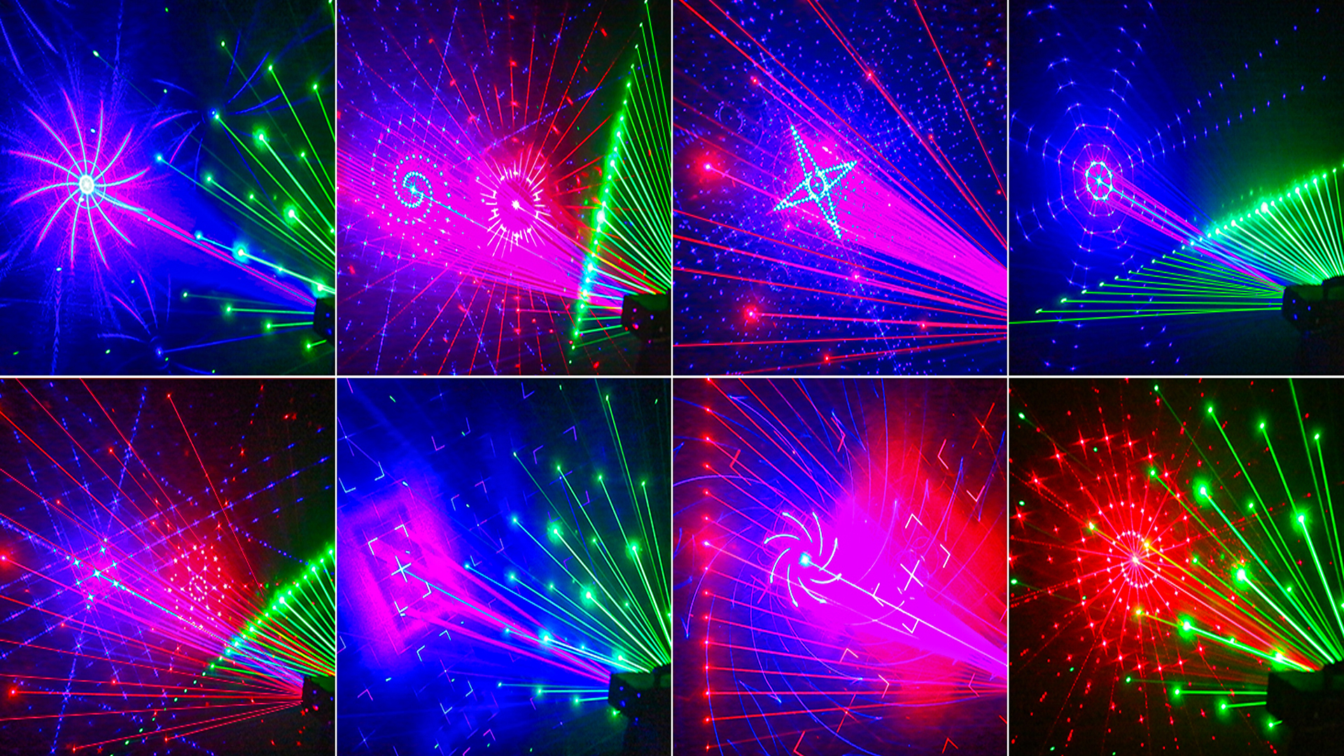 Proiettore Luce Laser LED 9-EYE RGBW DMX512 Con Telecomando - Per Discoteca, Karaoke E Eventi