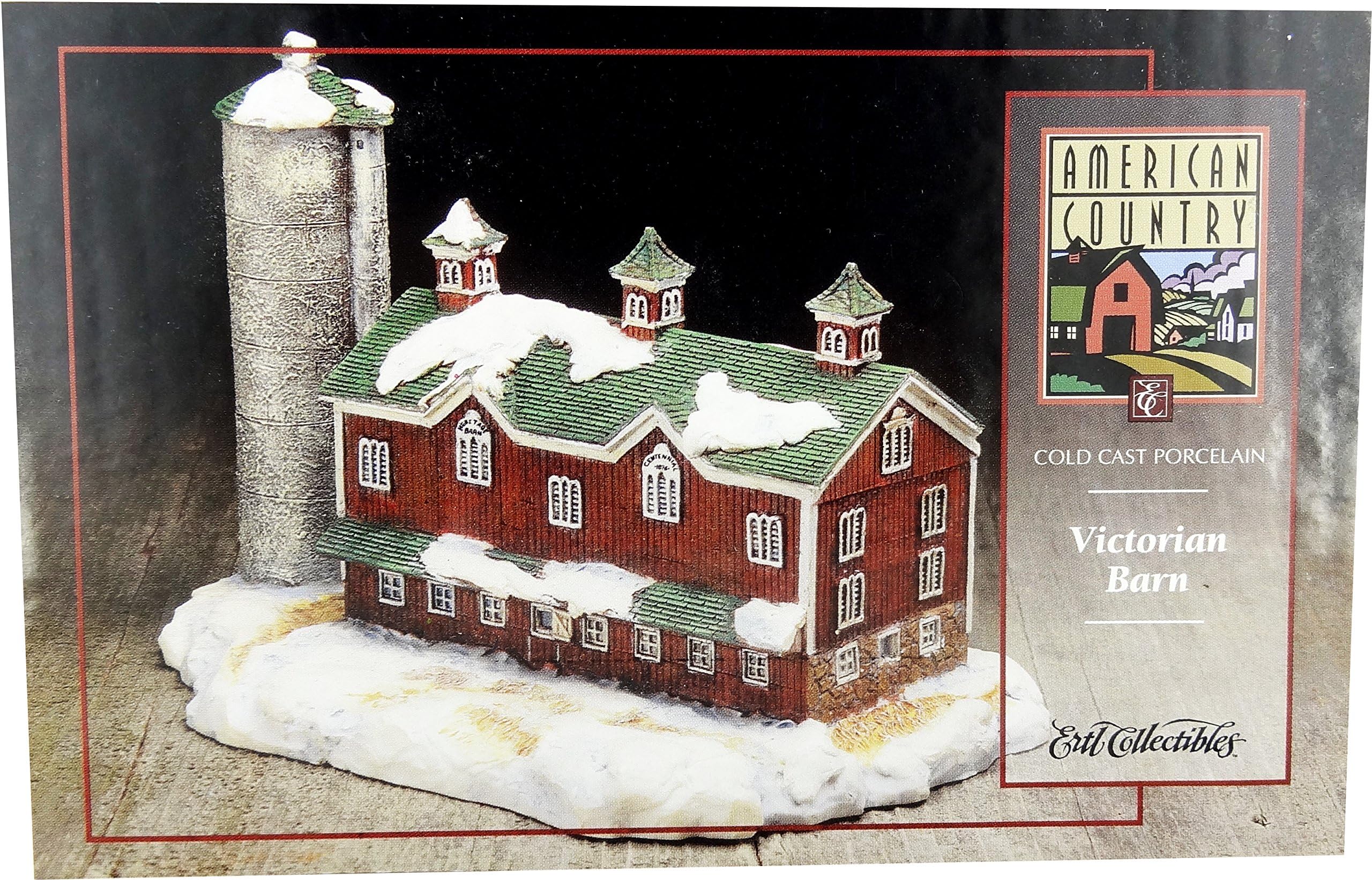 American Country Cold Cast Porcelain Victorian Barn