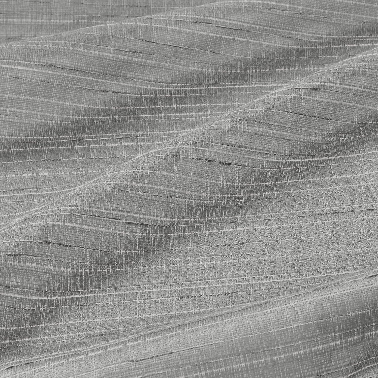 Comfort Spaces Grasscloth Room Darkening Window Curtain Pair / 2 Pieces Panels Grommet Top Energy Efficient Saving Drapes for Living Room Bedroom and Dorm, 40" W x 63" L, Grey