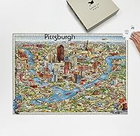 Vista 2 de Rompecabezas para adultos de 1000 piezas 1978 mapa de Pittsburgh Pennsylvania Mapa de rompecabezas de Pittsburgh