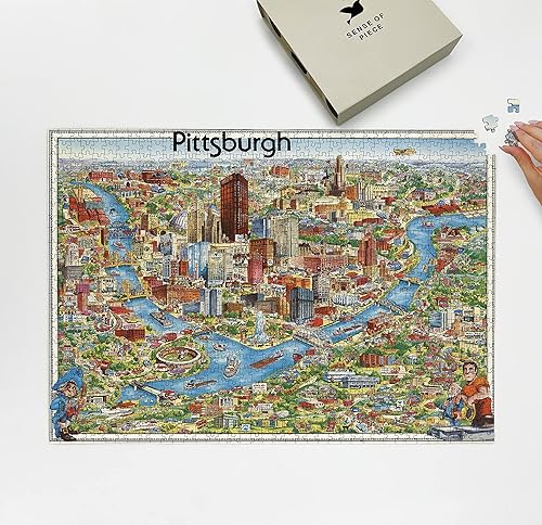 Miniatura 2 de Rompecabezas para adultos de 1000 piezas 1978 mapa de Pittsburgh Pennsylvania Mapa de rompecabezas de Pittsburgh