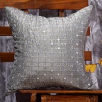 Vista 9 de Juego de 2 almohadas doradas de 18 x 18 pulgadas, almohadas decorativas para sofá, fundas de almohada bordadas, fundas de almohada doradas mostaza