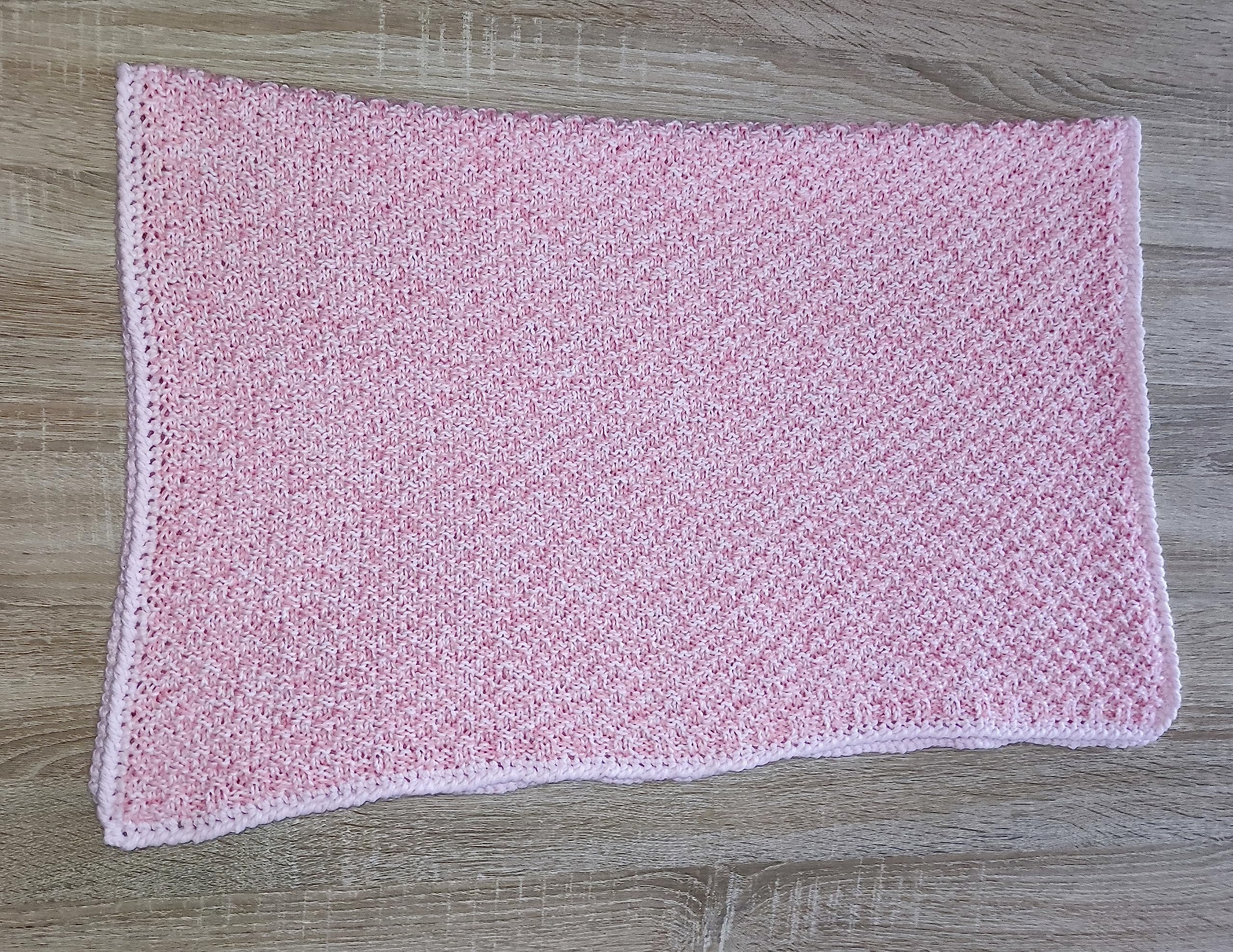 Manta bebé - tejida a mano a partir de 2 lanas - merino algodón extra fino y suave/hecho a mano/niña/niño/manta infantil//manta de peluche/manta de gateo