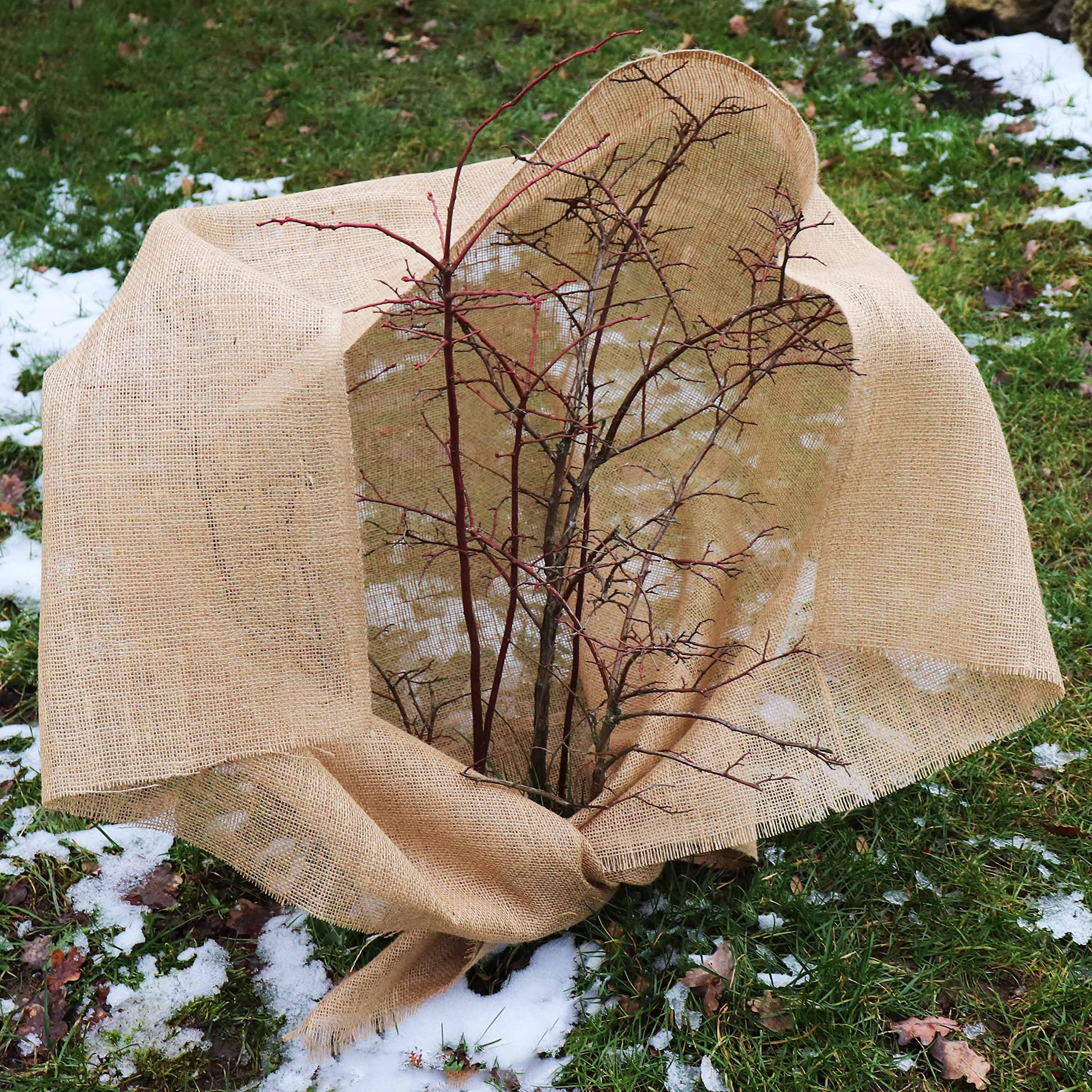 Aquagart 10 m x 1 m, tejido de yute de 215 g/m², para decoración de casa y jardín, arpillera, cinta de yute para plantas, protección de invierno, tejido natural, protección de raíces