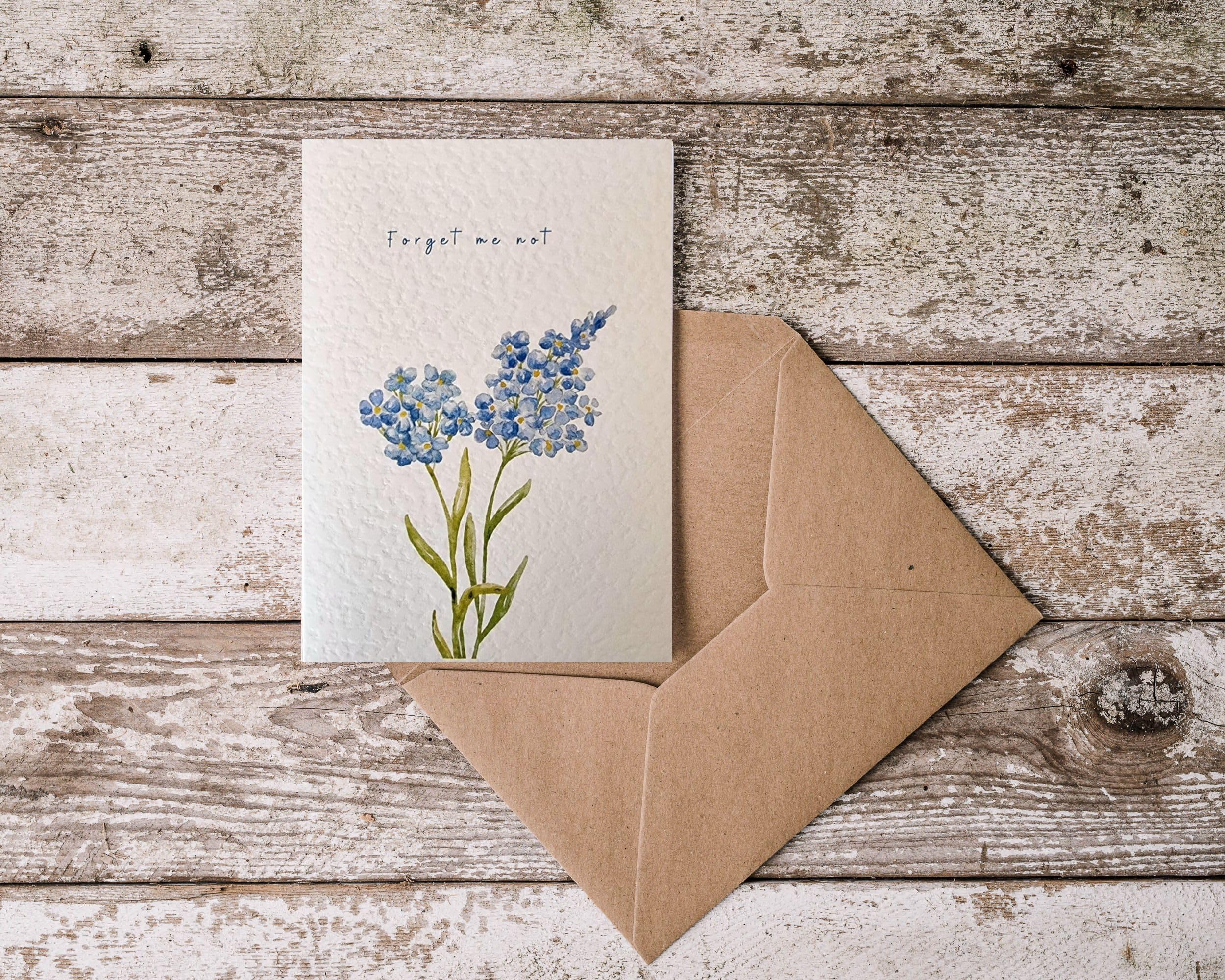 Handmade Forget Me Not Sympathy Cards - Thinking of You & Bereavement Card Multipack or Single - Condolence, Sorry for Your Loss UK Made (Pack of 10 cards and envelopes) - Image 2