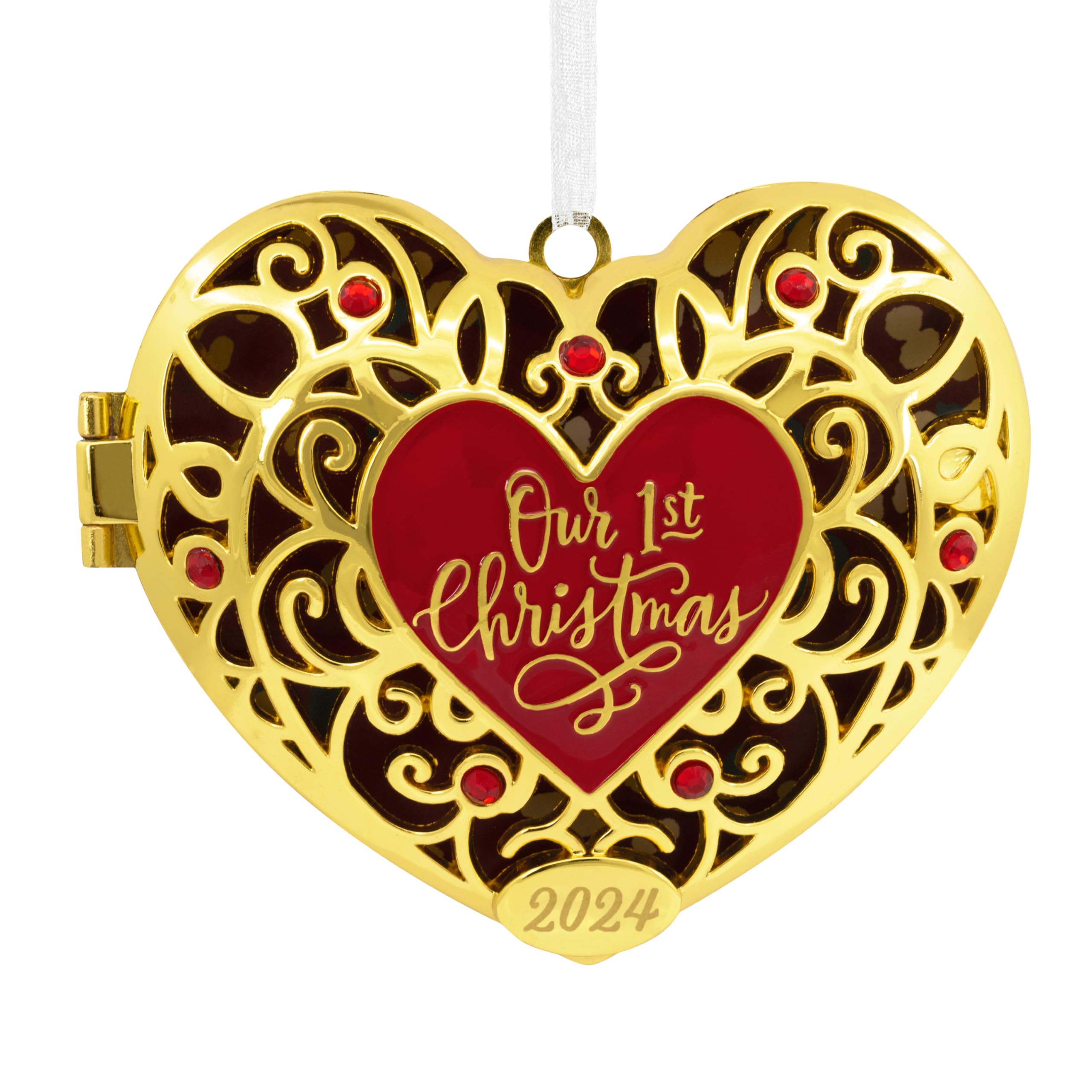 Hallmark Our First Christmas Heart Locket 2024 Christmas Ornament, Premium Metal