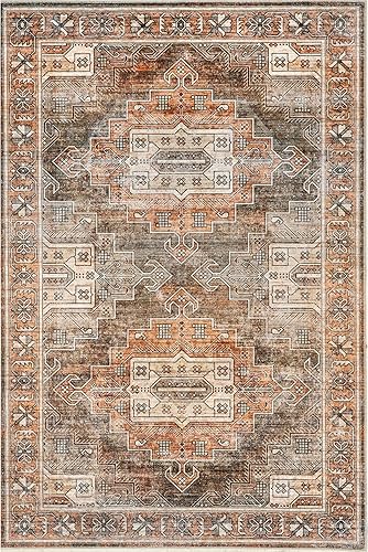 Miniatura 3 de nuLOOM Emerson - Alfombra persa ultra fina lavable a máquina, 3 x 5, color marrón