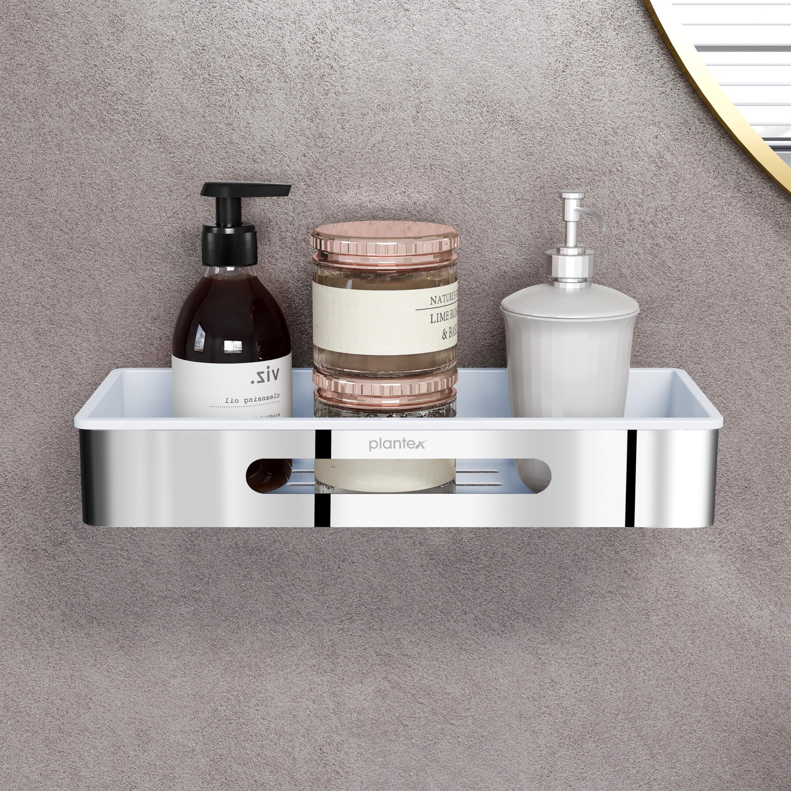Plantex Wall Mounted Shelf for Bathroom/ABS & Stainless Steel Shelf for Bathroom/Kitchen/Living Room/Bathroom Holders (14x5 inches, Chrome) (B0BT4YC5F1) Amazon Price History, Amazon Price Tracker