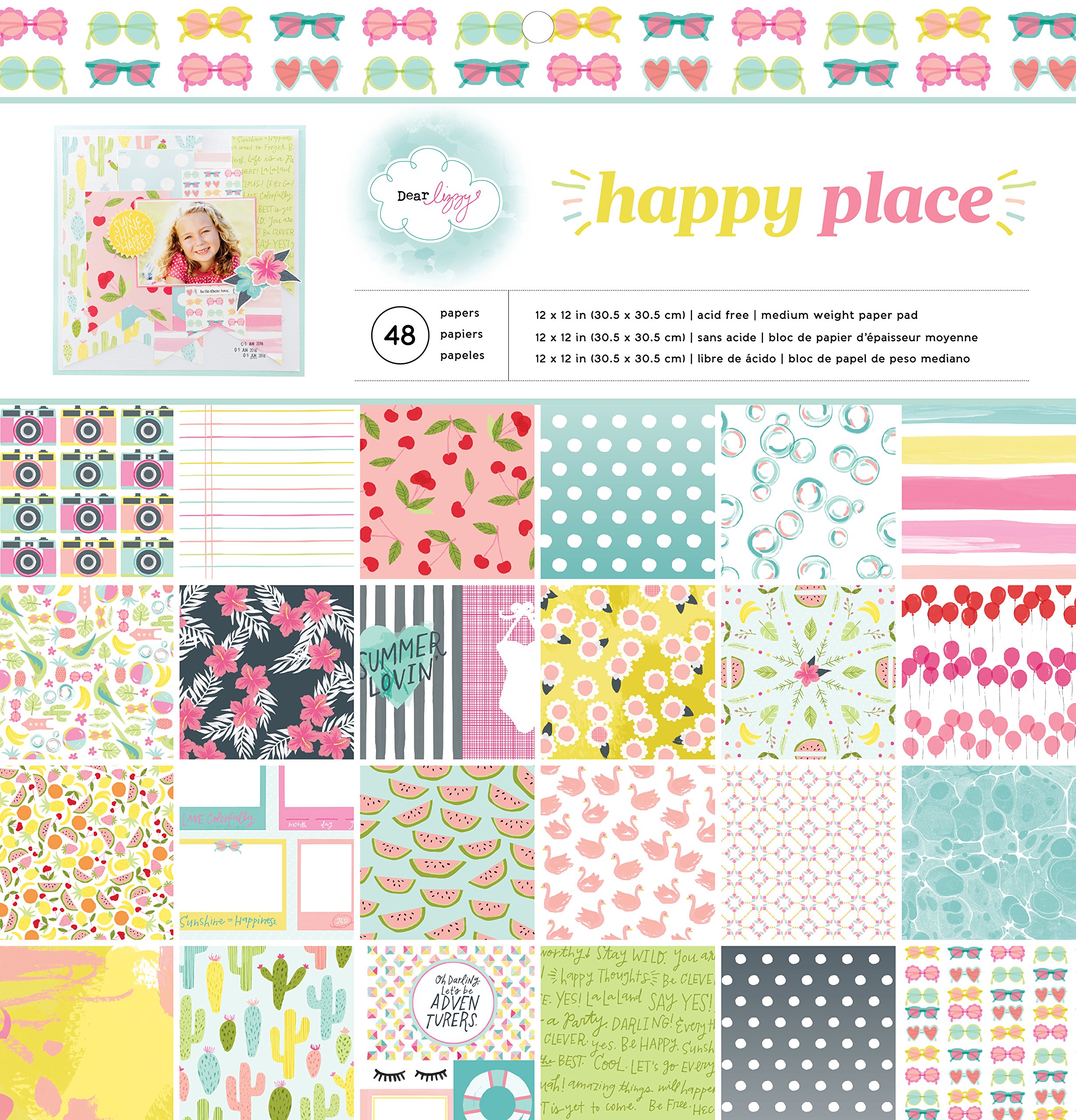 Pad-Patterned-12 x 12-Dear Lizzy-Happy Place Paper Pack