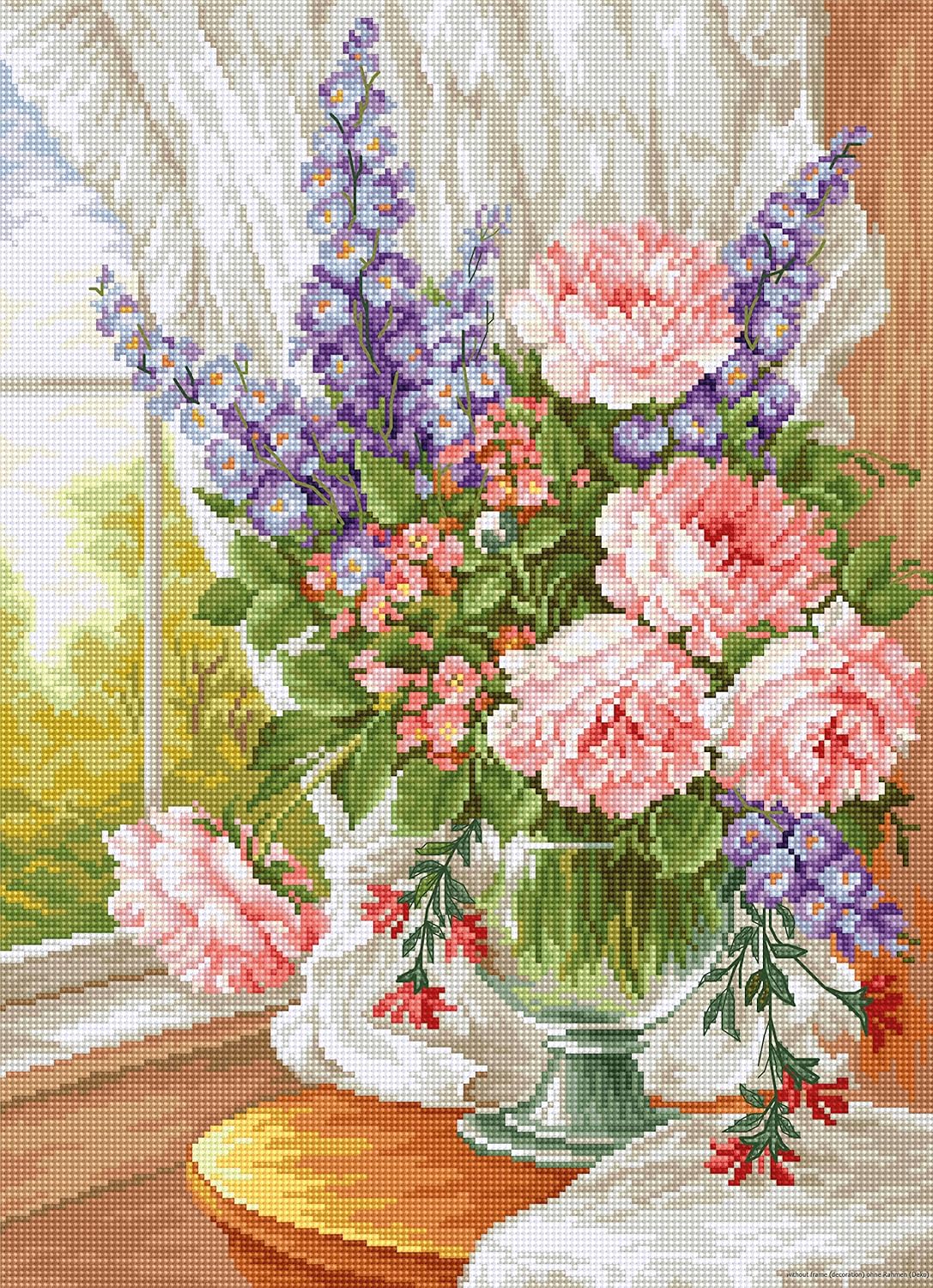 Luca-S Counted Cross Stitch kit Roses at The Window 25x34cm
