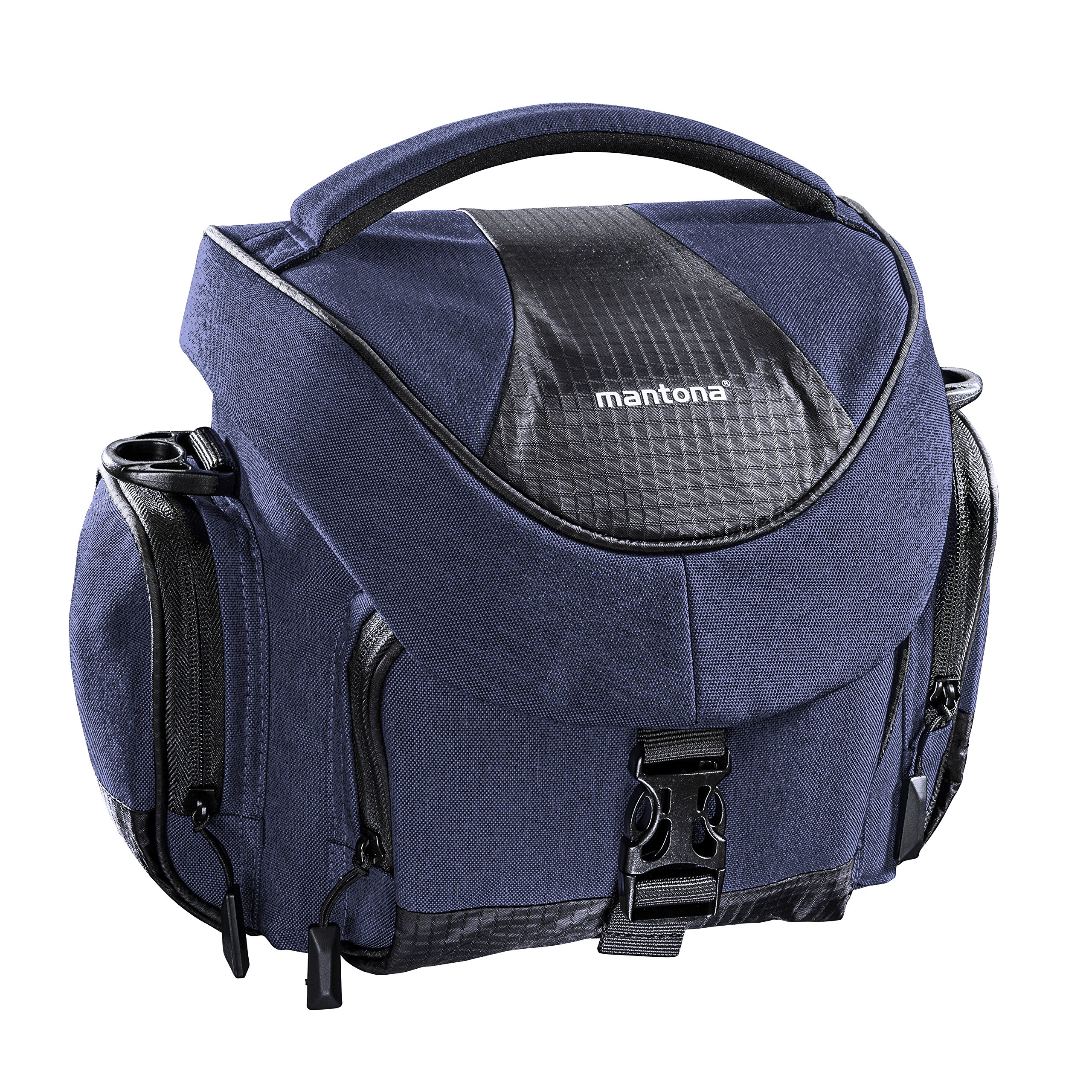 Mantona Premium Borsa per Fotocamera, Imbottito, per Fotocamera DSLR e Accessori, Fotocamera Sistema, Fotocamera DSLM, Obiettivo Aggiuntivo, con Tasche Aggiuntive, Impermeabile, Antracite
