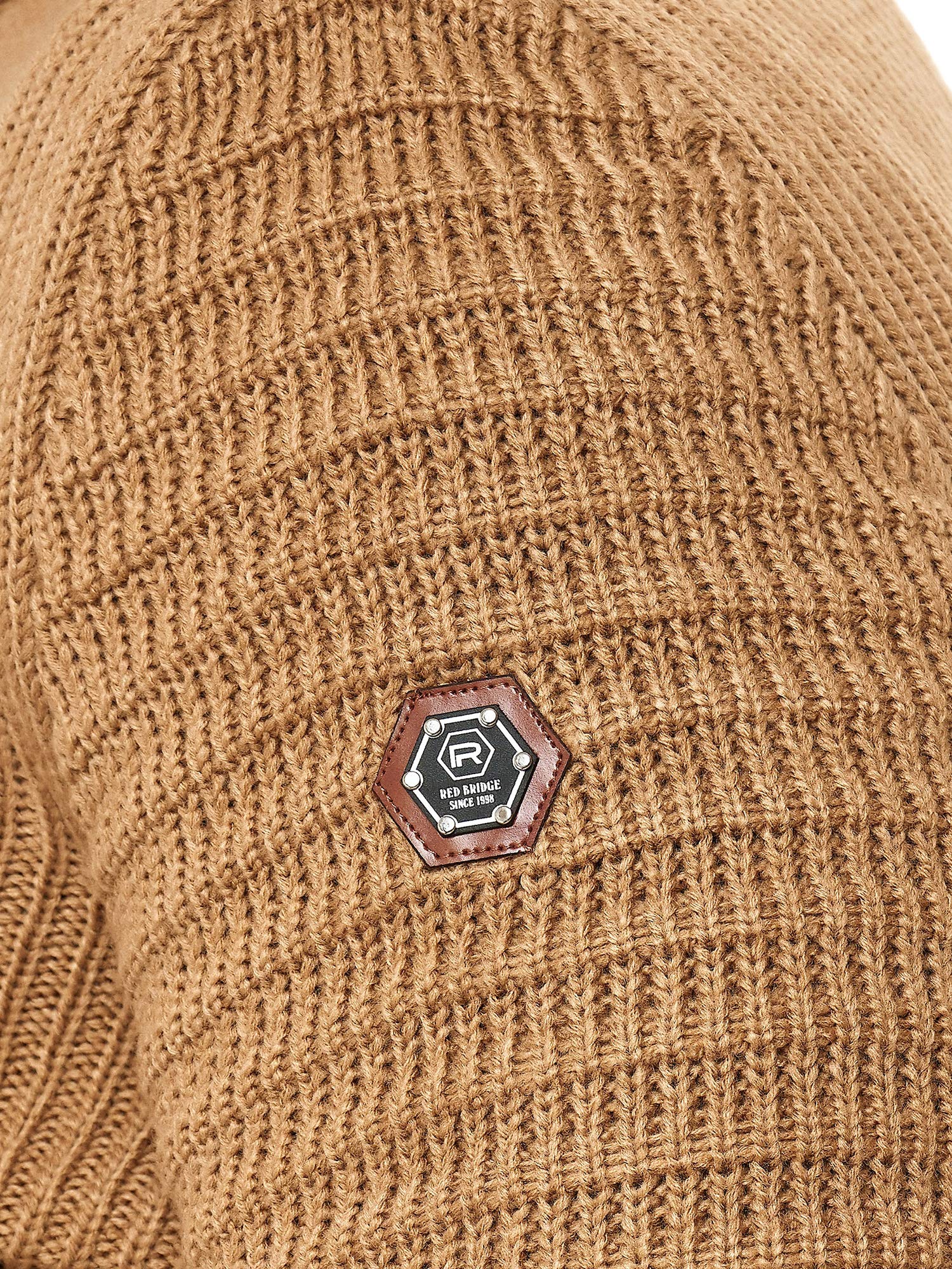 Redbridge Herren Strickjacke Cardigan mit Stehkragen Basic Luxury