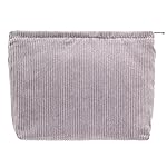PAZIMIIK Makeup Bag Large Zipper Corduroy Make Up Pouch for Purse Travel Canvas Cosmetic Organizer for Women Brush Storage,Grey