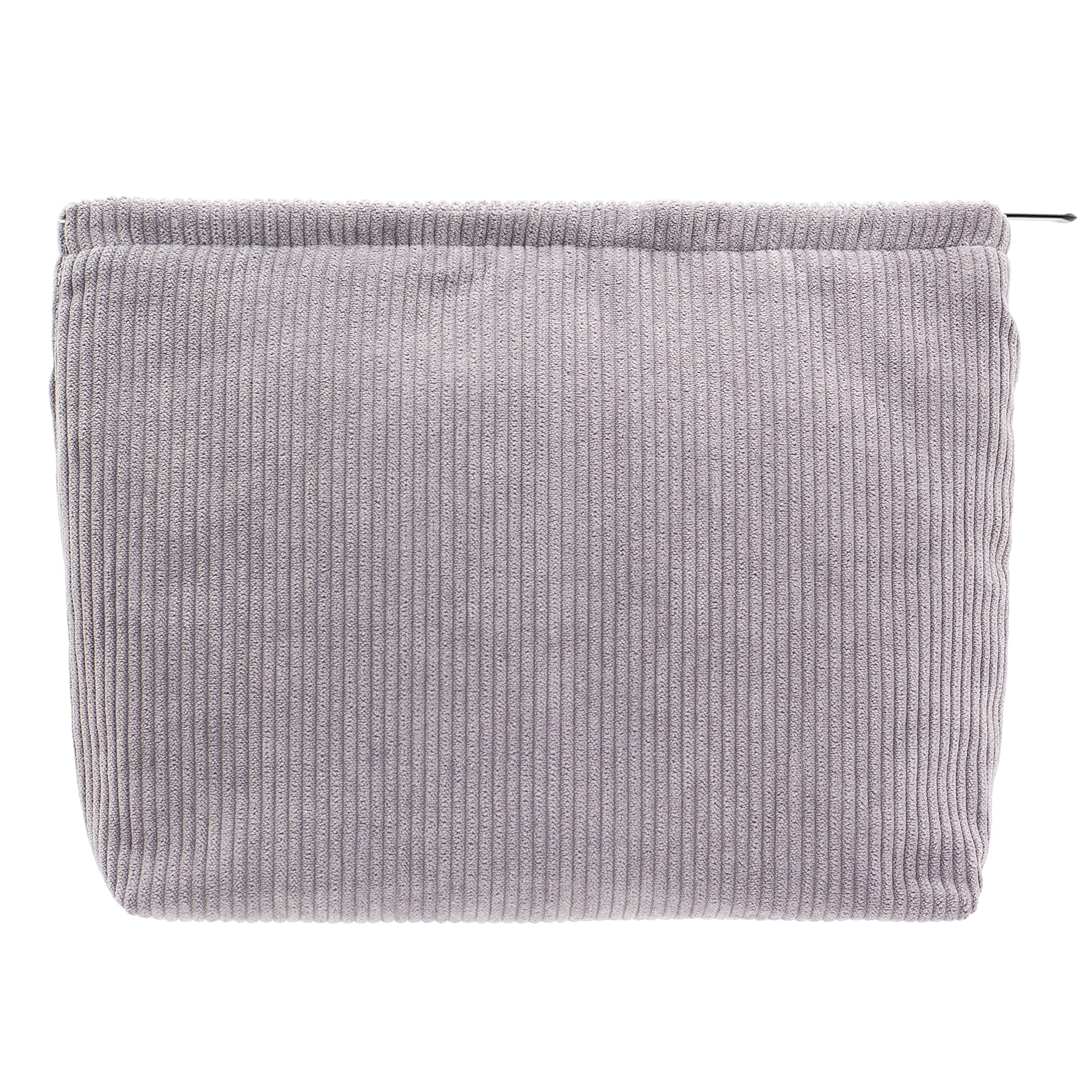 PAZIMIIK Makeup Bag Large Zipper Corduroy Make Up Pouch for Purse Travel Canvas Cosmetic Organizer for Women Brush Storage,Grey