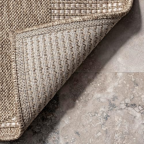 Miniatura 3 de nuLOOM Inara - Alfombra geométrica abstracta para interiores y exteriores, 4 pies 5 pulgadas x 6 pies 3 pulgadas, color marrón