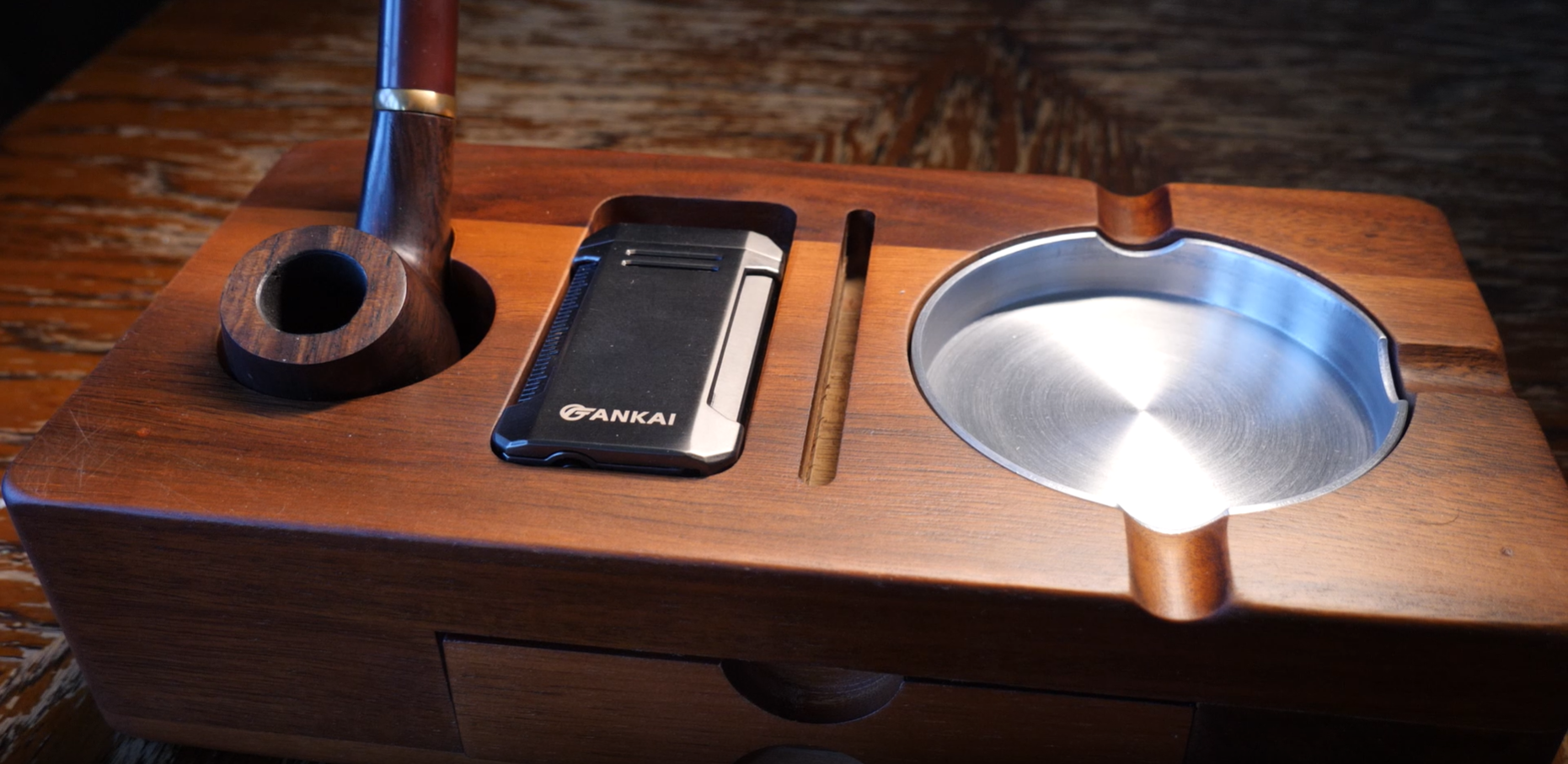 Amazon.com: FANKAI Cigar Ashtray Set, Wooden Ash Tray with