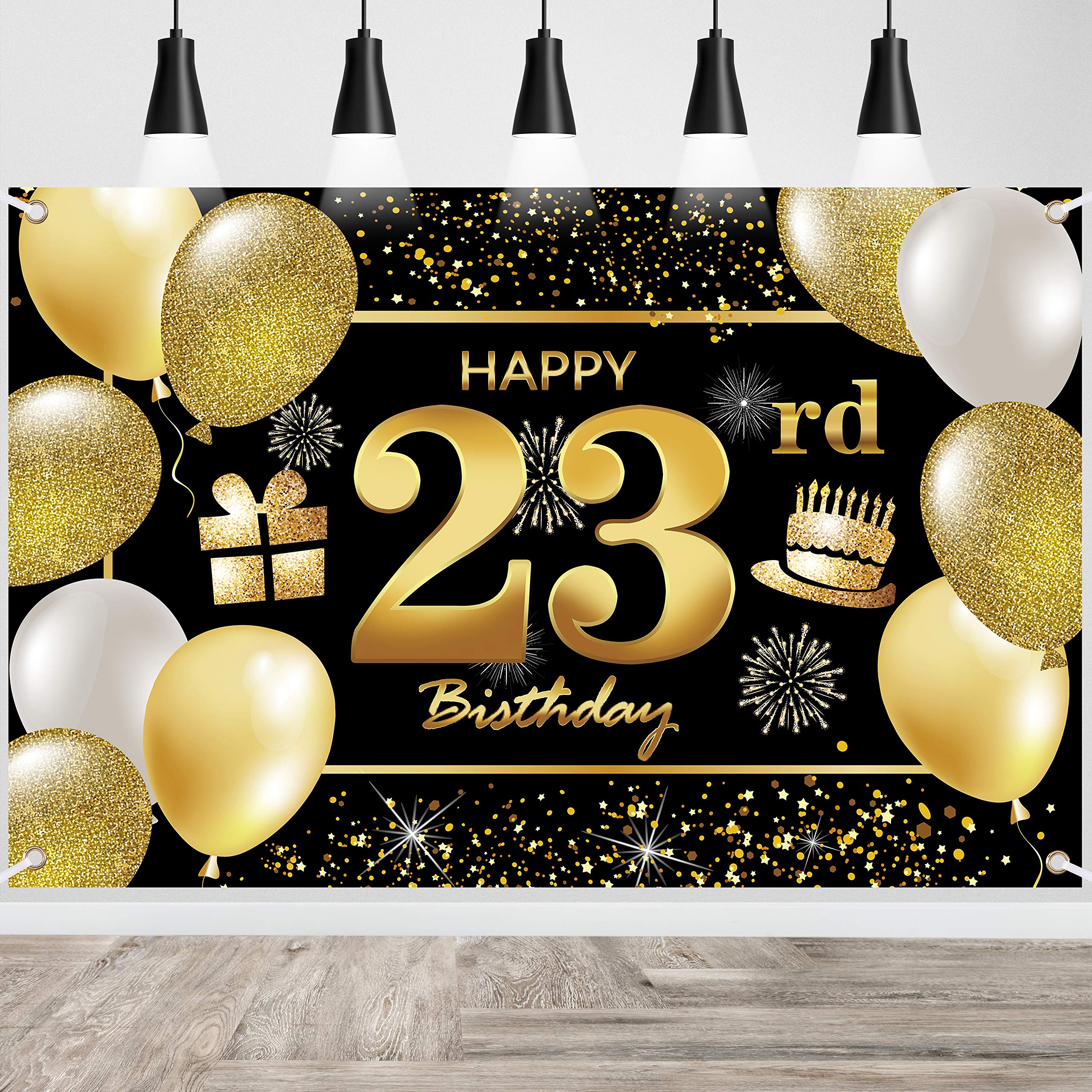 23rd Happy Birthday Banner IMISI Birthday Decorations Birthday Backdrop Decorations for a Party