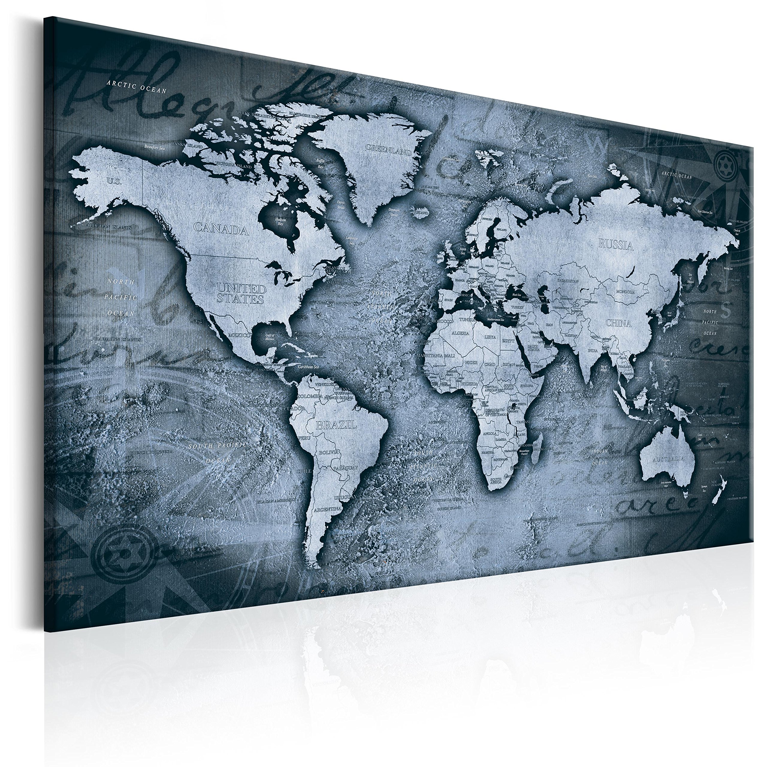 murando Pinboard World Map 120x80 cm / 47,2x31,5" 1 pc Cork Board & Canvas Print On Non-woven Material XXL Memoboard Noticeboard Message Board Image Picture Home Decor Wall k-A-0064-p-d