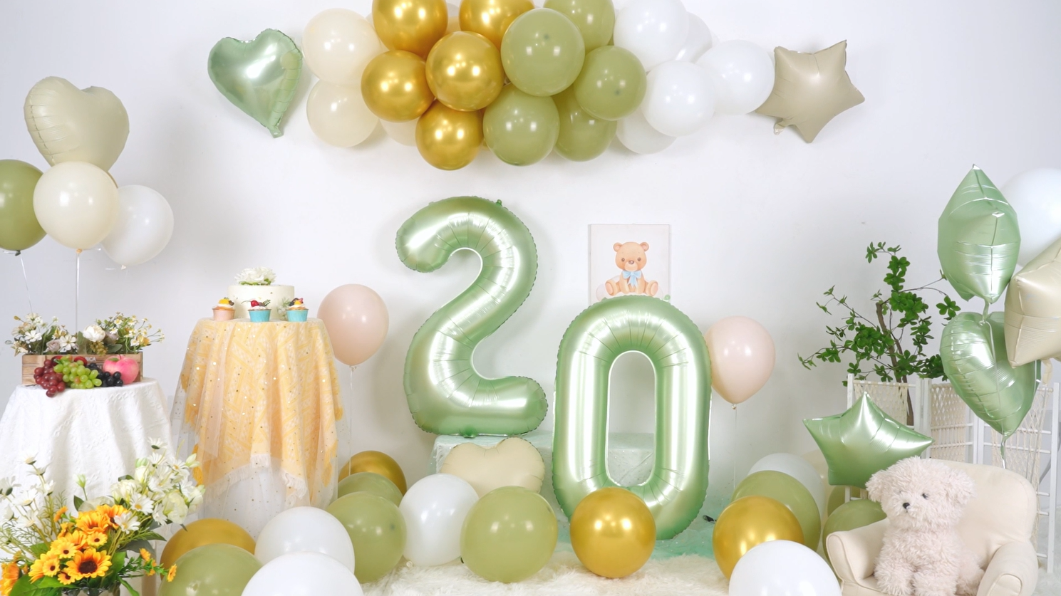 Amazon.com: Sage Green Number 20 Balloons, Green 20 Number