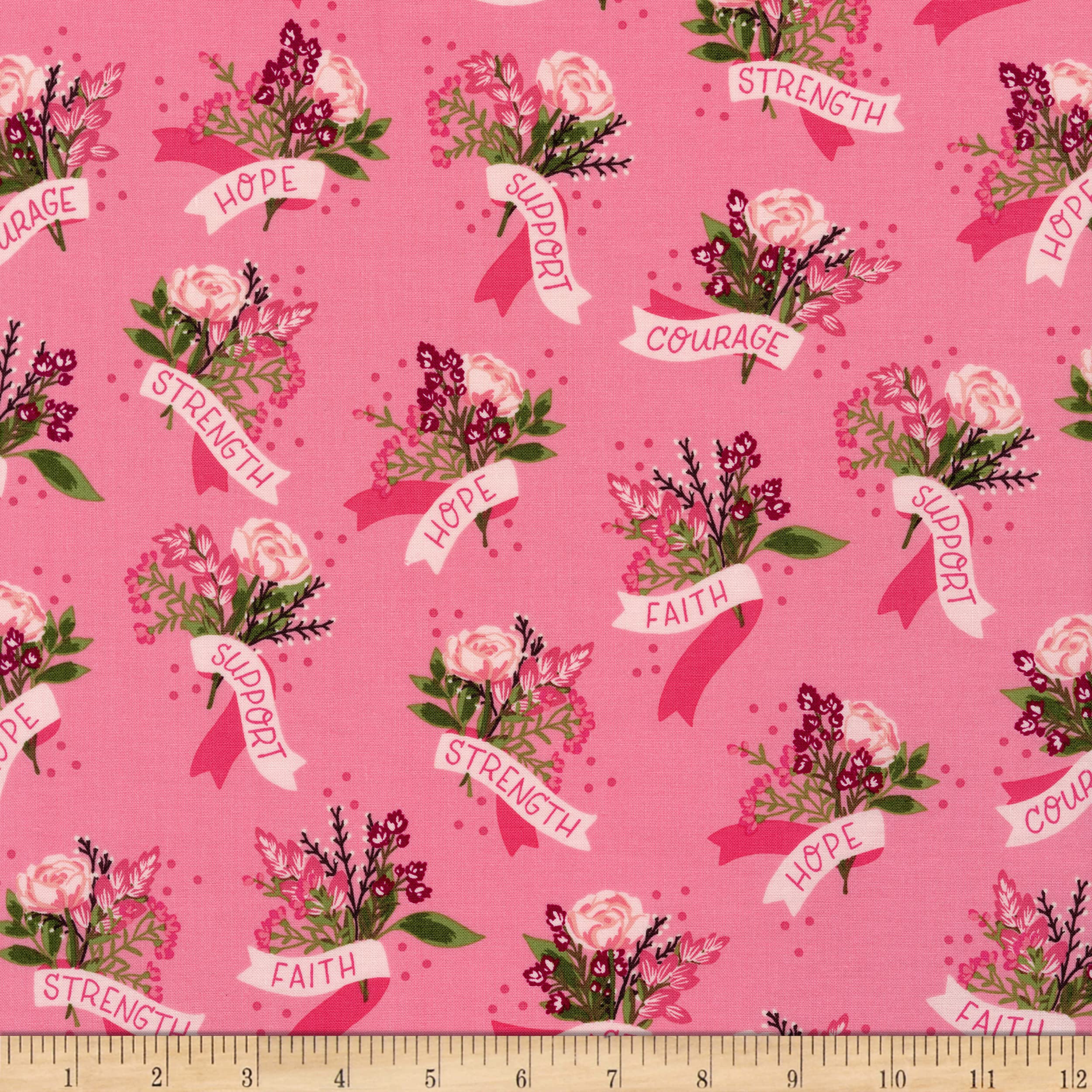 Riley Blake Hope in Bloom Main Pink, Fabric by The Yard