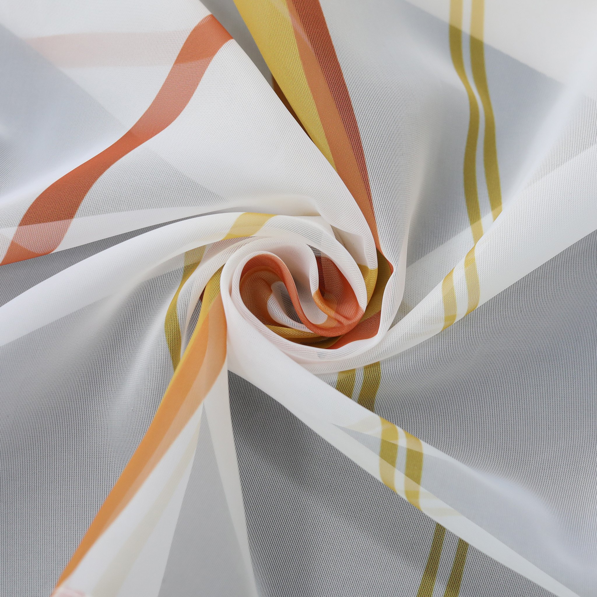 Tenda A Pacchetto In Voile Emily – Trasparente Con Motivo A Onde – Con Occhielli E Ganci – Colore Sabbia, 100x140 Cm – Per Soggiorno E Cucina
